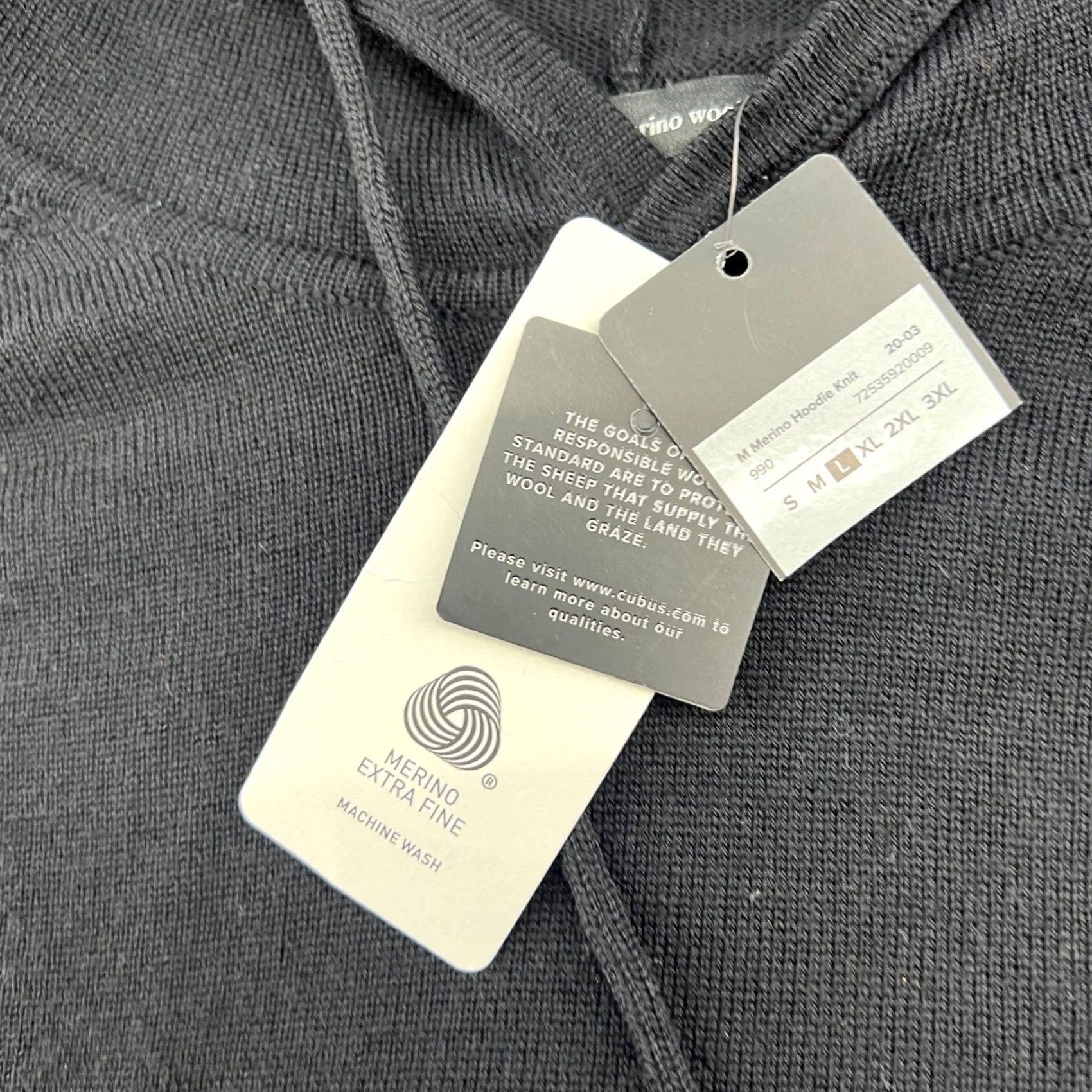 Vintage VINTAGE Cubus Hoodie Sweater Mens Large 100% Merino Wool Drawstrings Pockets Wool Size US L / EU 52-54 / 3 - 4 Thumbnail