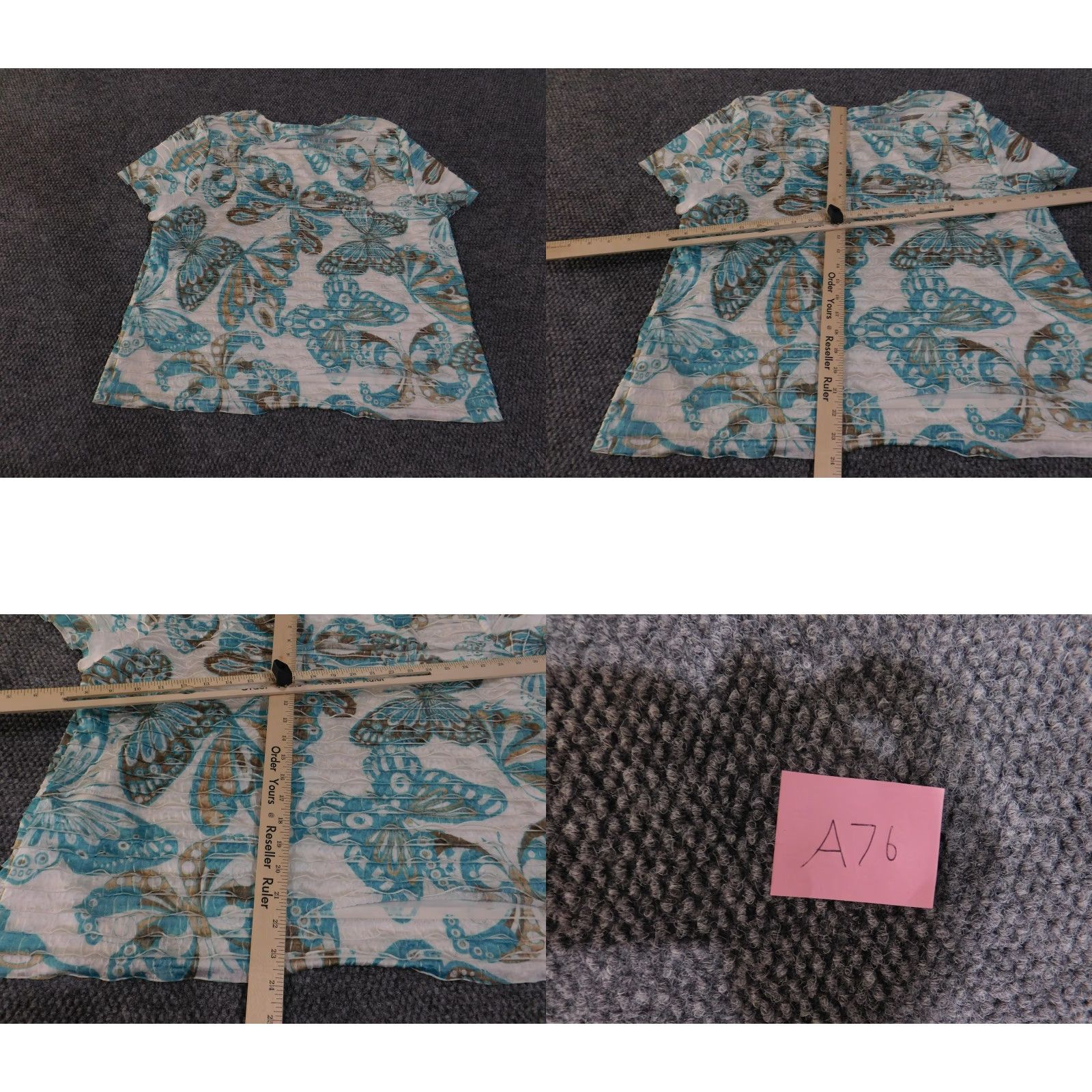 Vintage VINTAGE Alfred Dunner Shirt Womens 2XL Blue White Butterfly Print Crinkle Scoop T-Shirt Womens Plus Size XXL Size XXL / US 16-18 / IT 52-54 - 9 Thumbnail