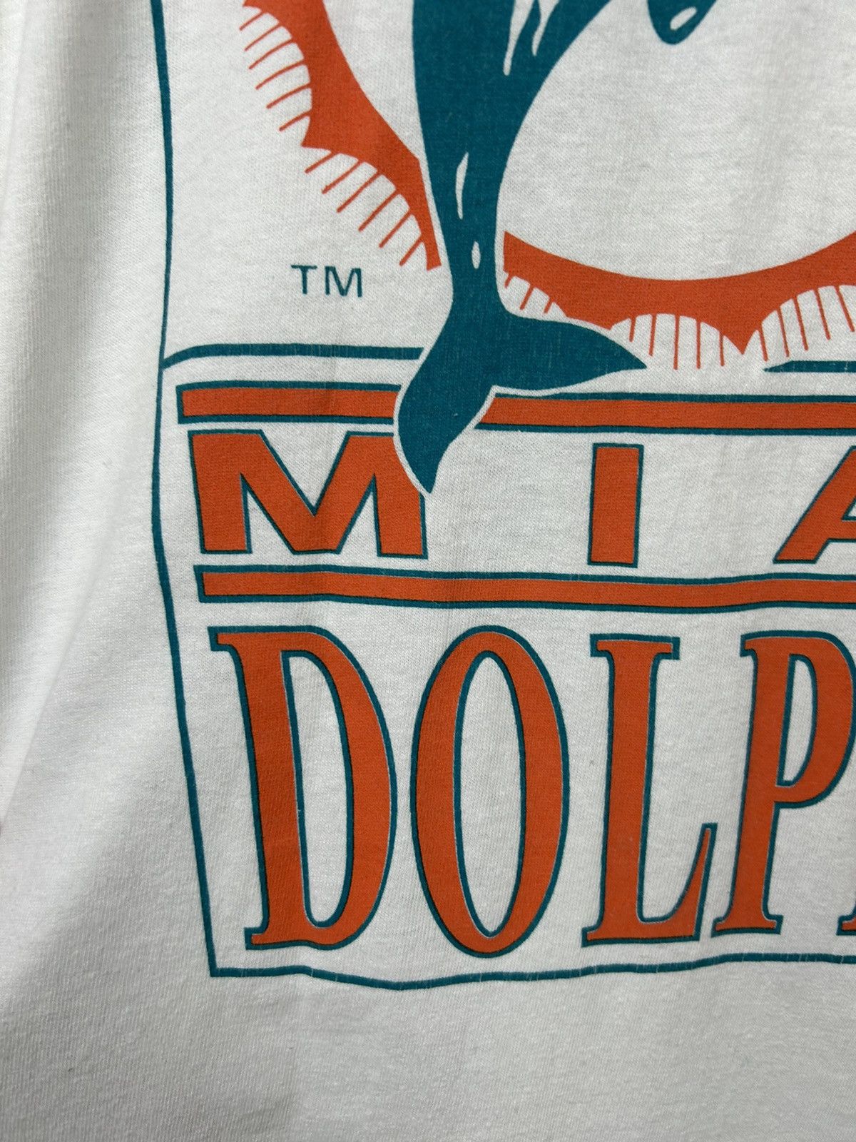 NFL Vintage 90s Miami Dolphins Nfl Team T shirt Size US XL / EU 56 / 4 - 8 Thumbnail
