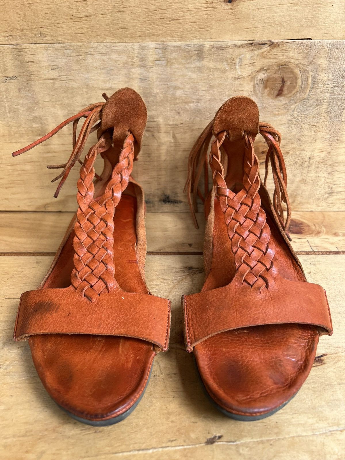 Trippen Trippen Womens Curls Orange Leather Sandals Size US 8 / IT 38 - 5 Thumbnail
