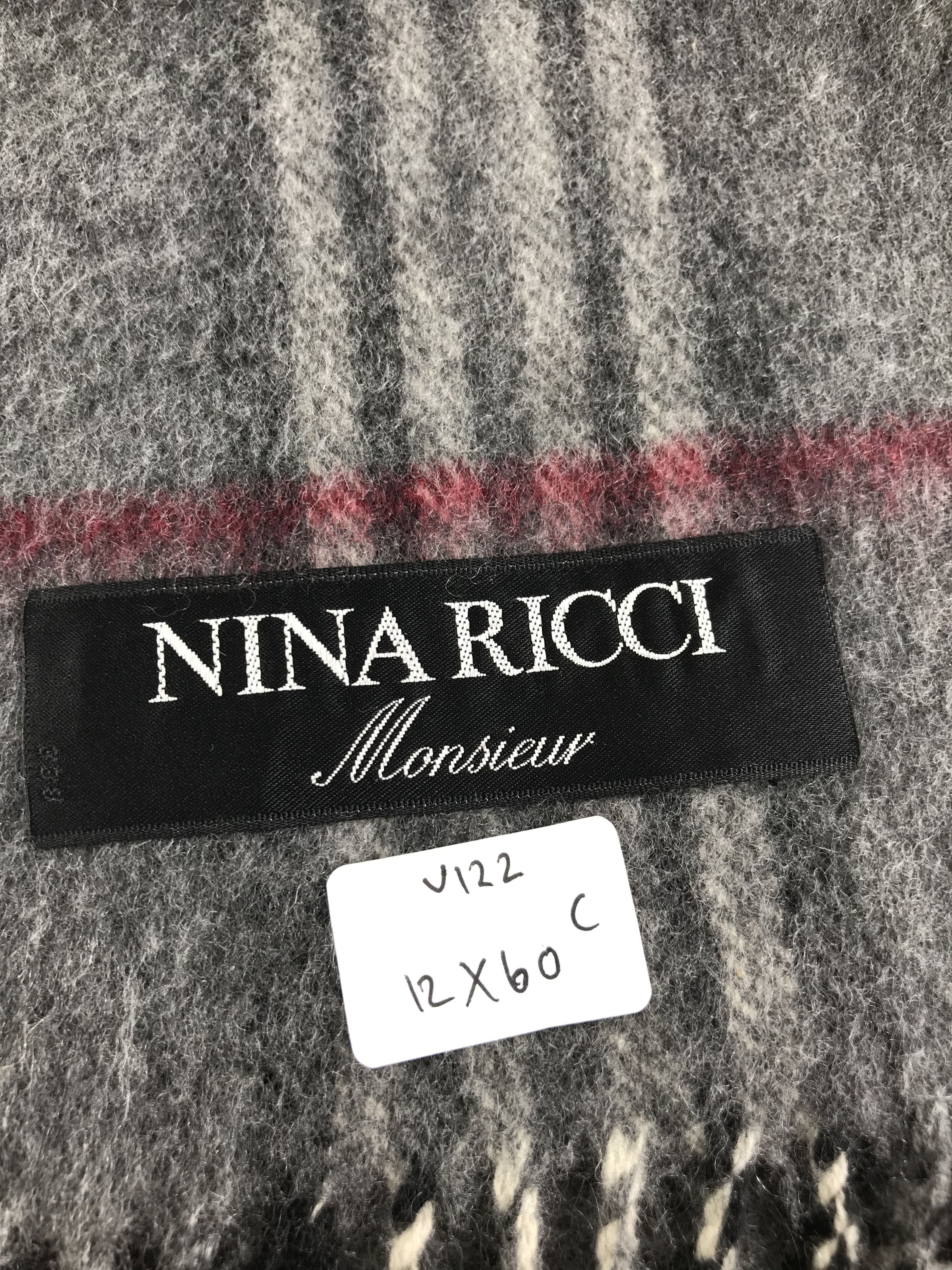 Nina Ricci Nina Ricci Scarf Tartan Cashmere Muffler V122 Size ONE SIZE - 5 Thumbnail