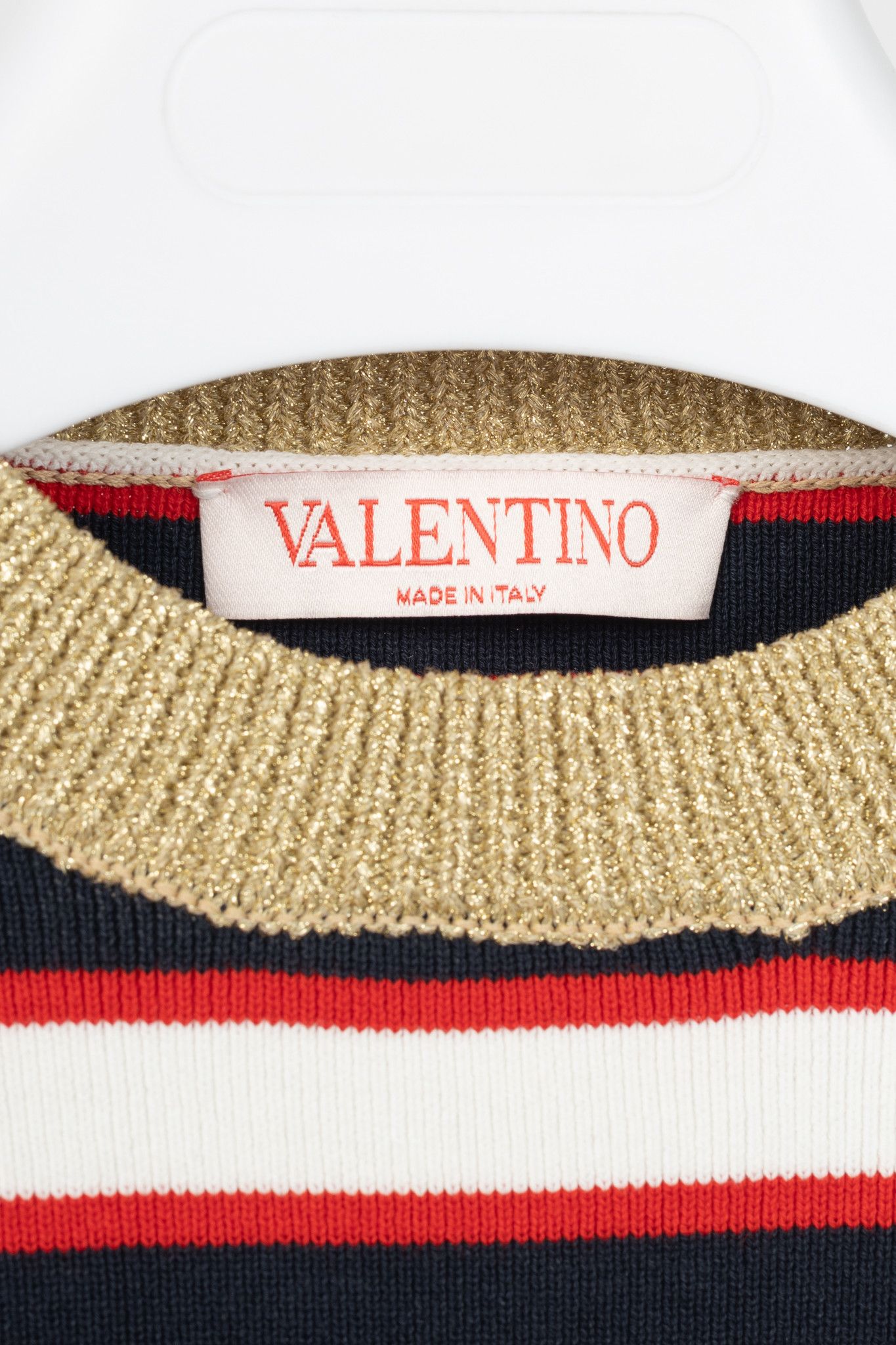 Valentino Valentino Navy & White Striped Cotton Sweater Size M / US 6-8 / IT 42-44 - 4 Thumbnail