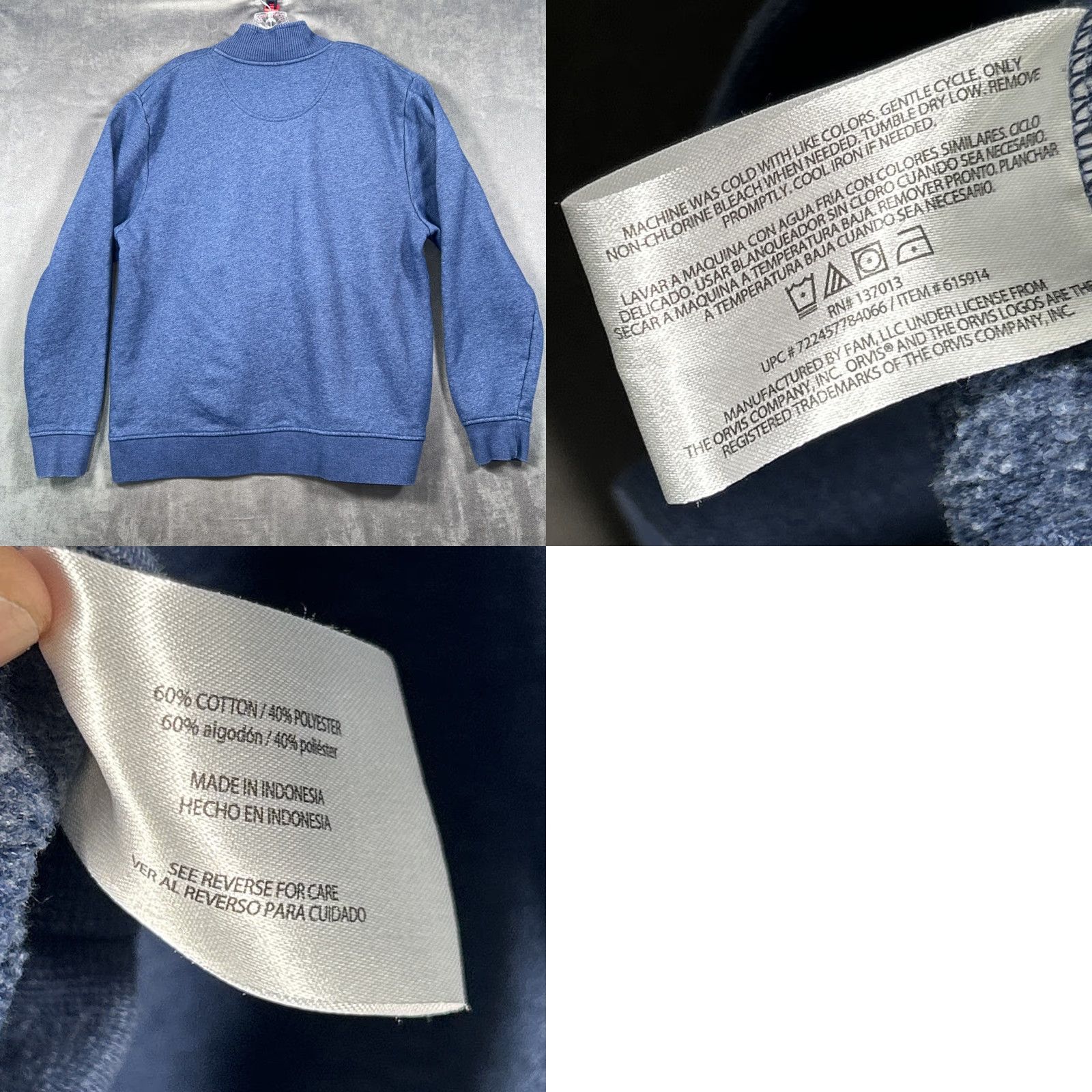 Orvis Orvis Sweatshirt Mens XL Blue 1/4 Zip Pullover Mock Neck Zipper Classic Outdoor Golf Hiking Walking Jacket Sweater Shirt Size US XL / EU 56 / 4 - 8 Thumbnail