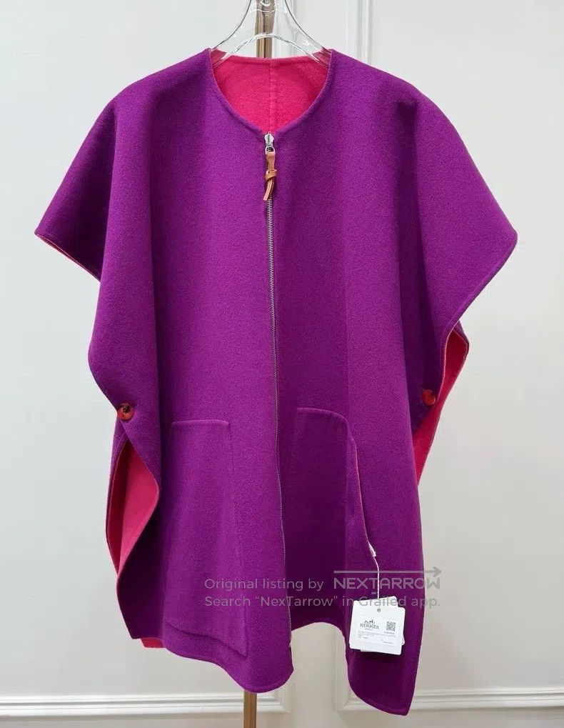 Hermes Hermes Purple and Peach Pink Double-Sided Cashmere Cloak C Size XS / US 0-2 / IT 36-38 - 1 Thumbnail