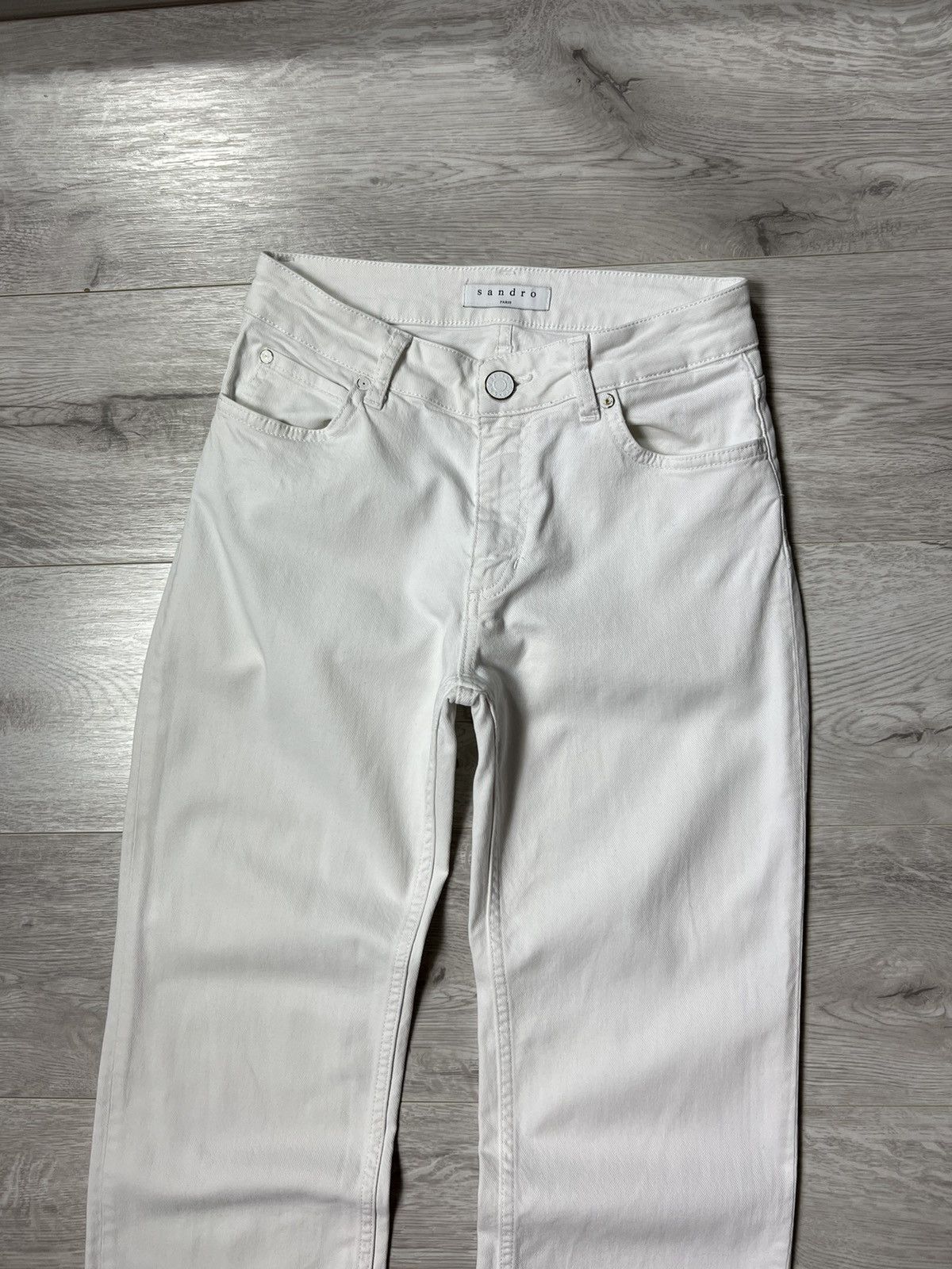 Sandro Sandro Paris White Denim Pants / Jeans Size 26" / US 2 / IT 38 - 2 Thumbnail