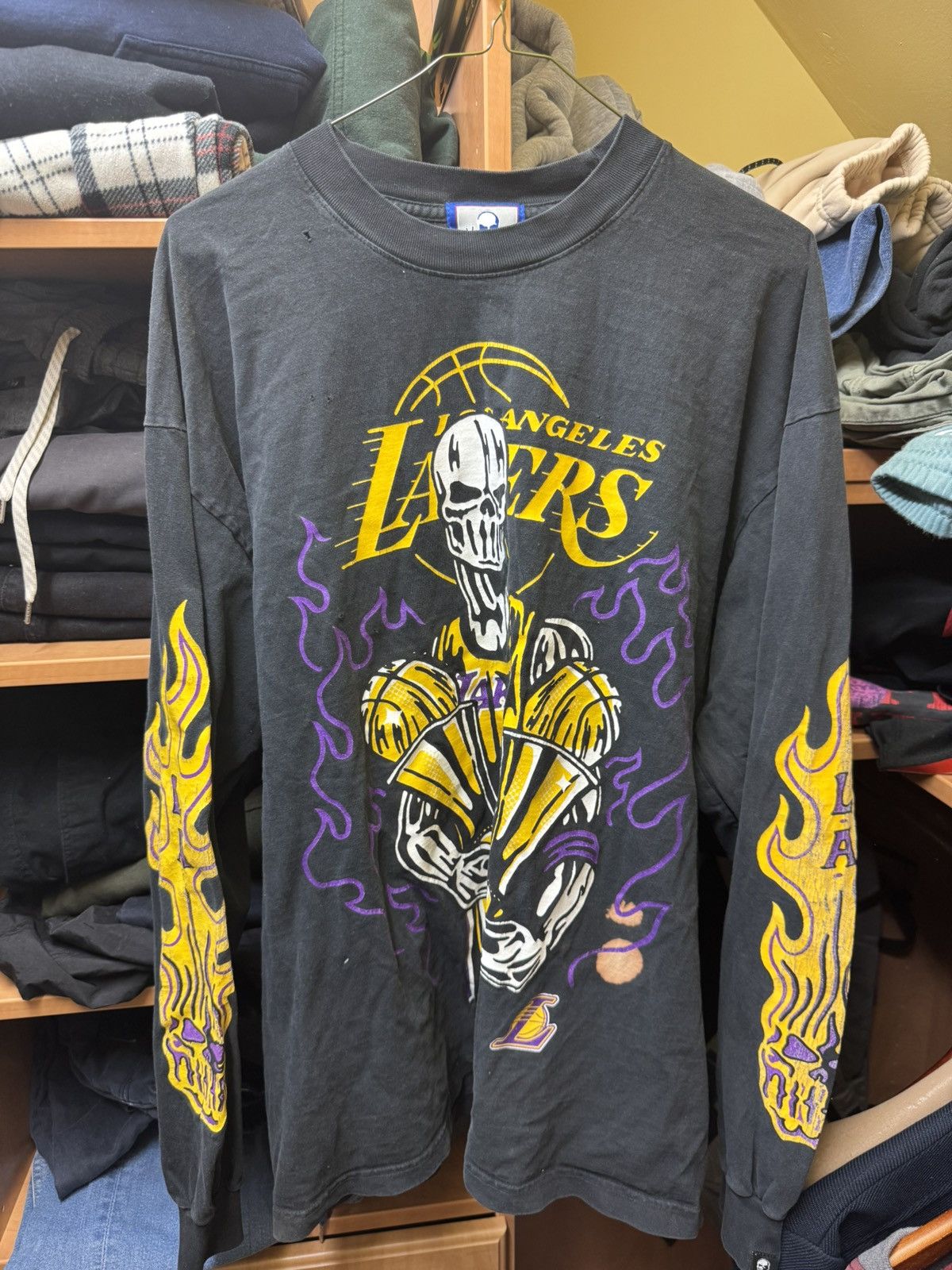 NBA × Warren Lotas Warren Lotas NBA Lakers Championship Longsleeve Shirt Rare Size US XL / EU 56 / 4 - 2 Thumbnail