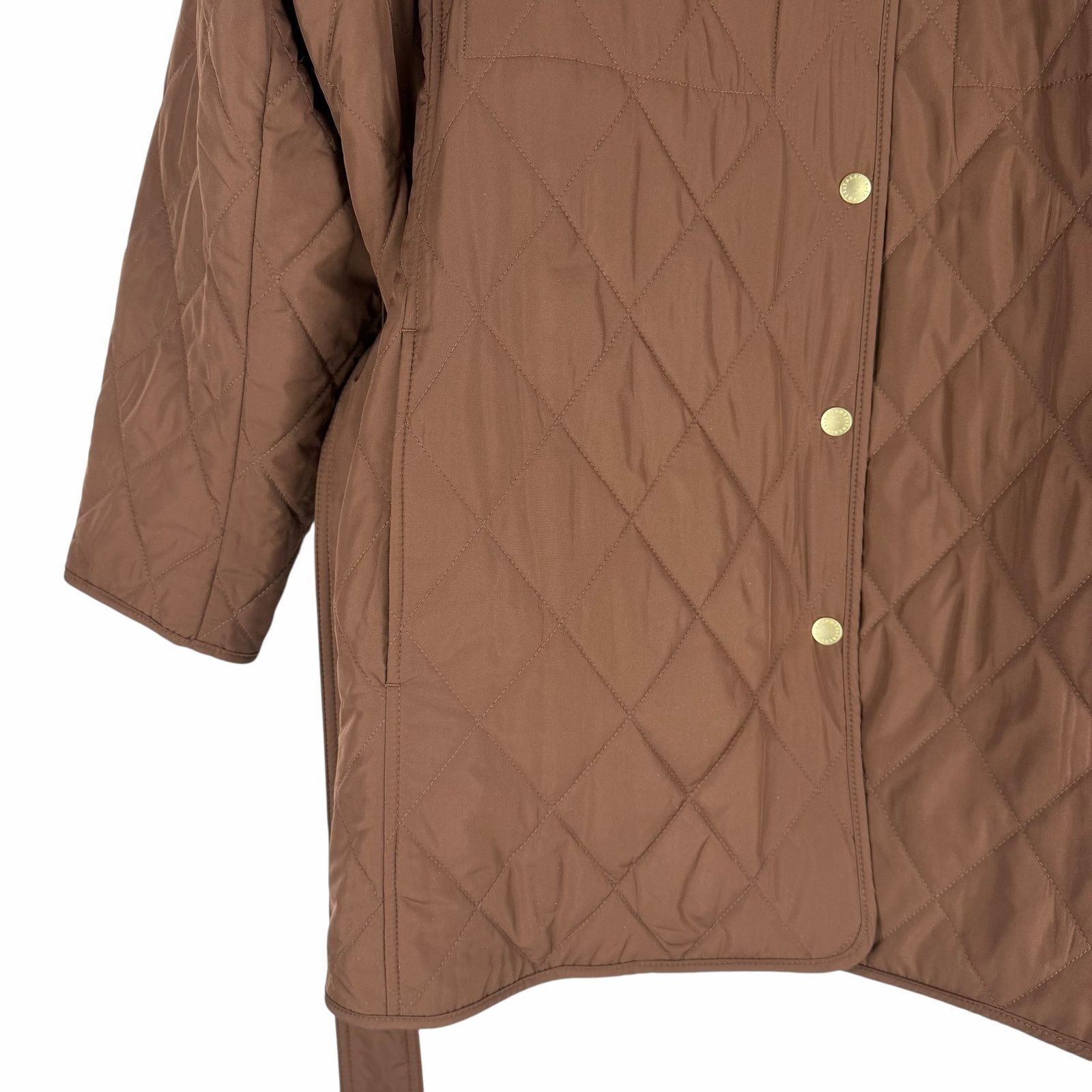 Other Talbots Belted Quilted Snap Button Shirt Jacket Brown 3X Size 3XL / US 20-22 - 8 Thumbnail