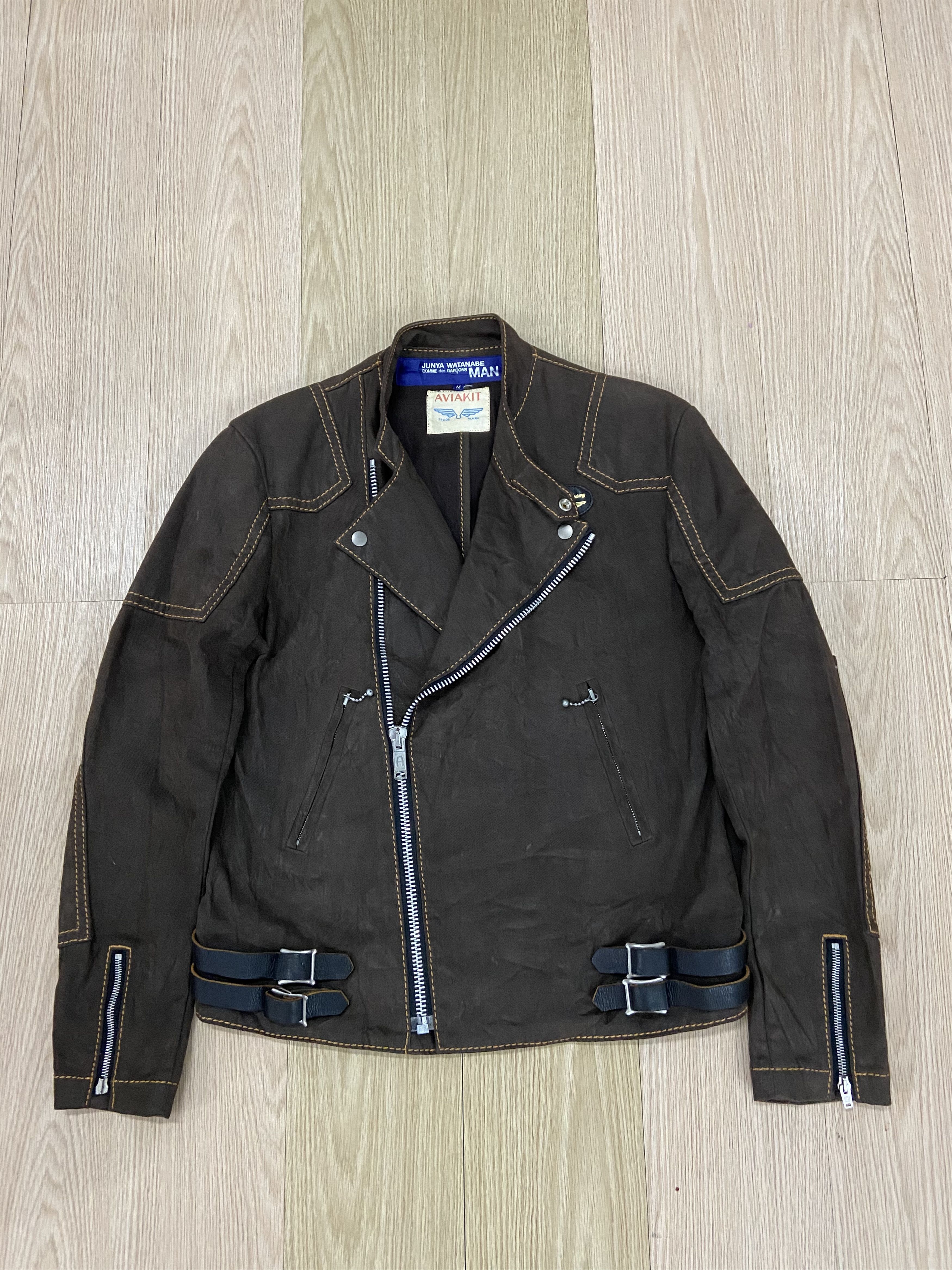 image of Comme Des Garcons x Junya Watanabe Grailedjunya Watanabe X Lewis Leathers Rider Jacket in Brown (Si