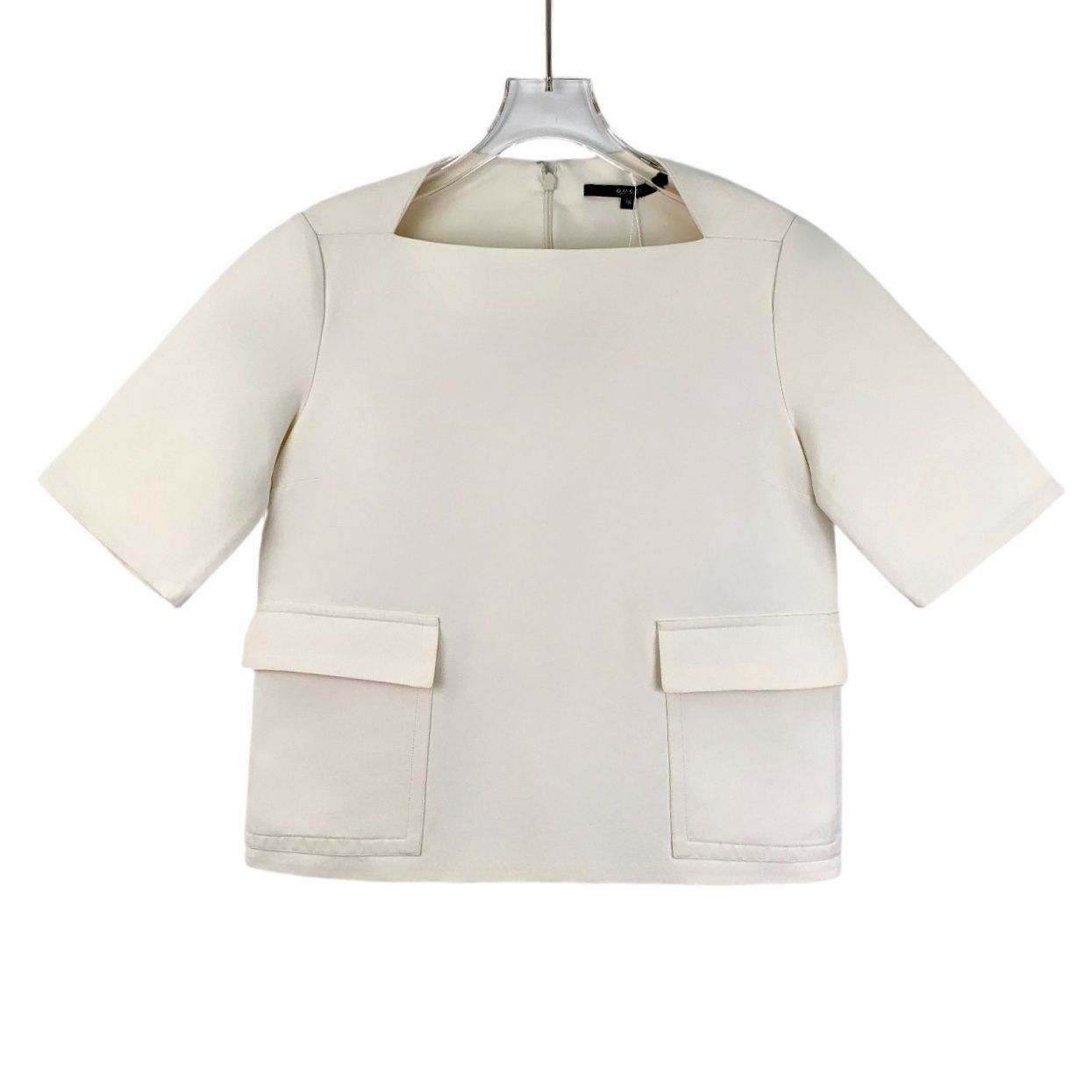 Gucci Gucci Beige Short-Sleeved Cotton Blend Top With Pockets Size Size S / US 4 / IT 40 - 1 Thumbnail