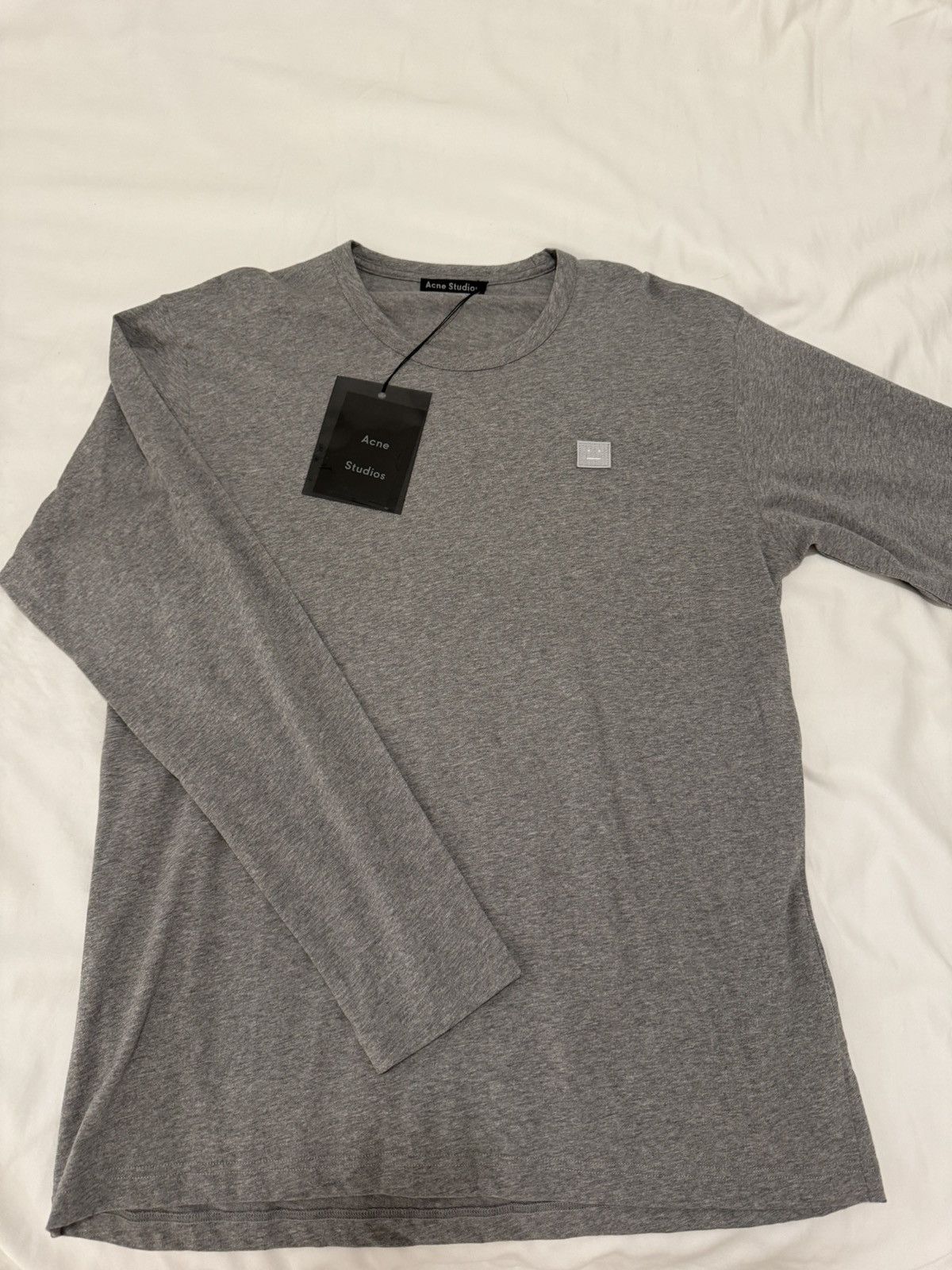 Acne Studios Long Sleeve Face Patch Logo Grey