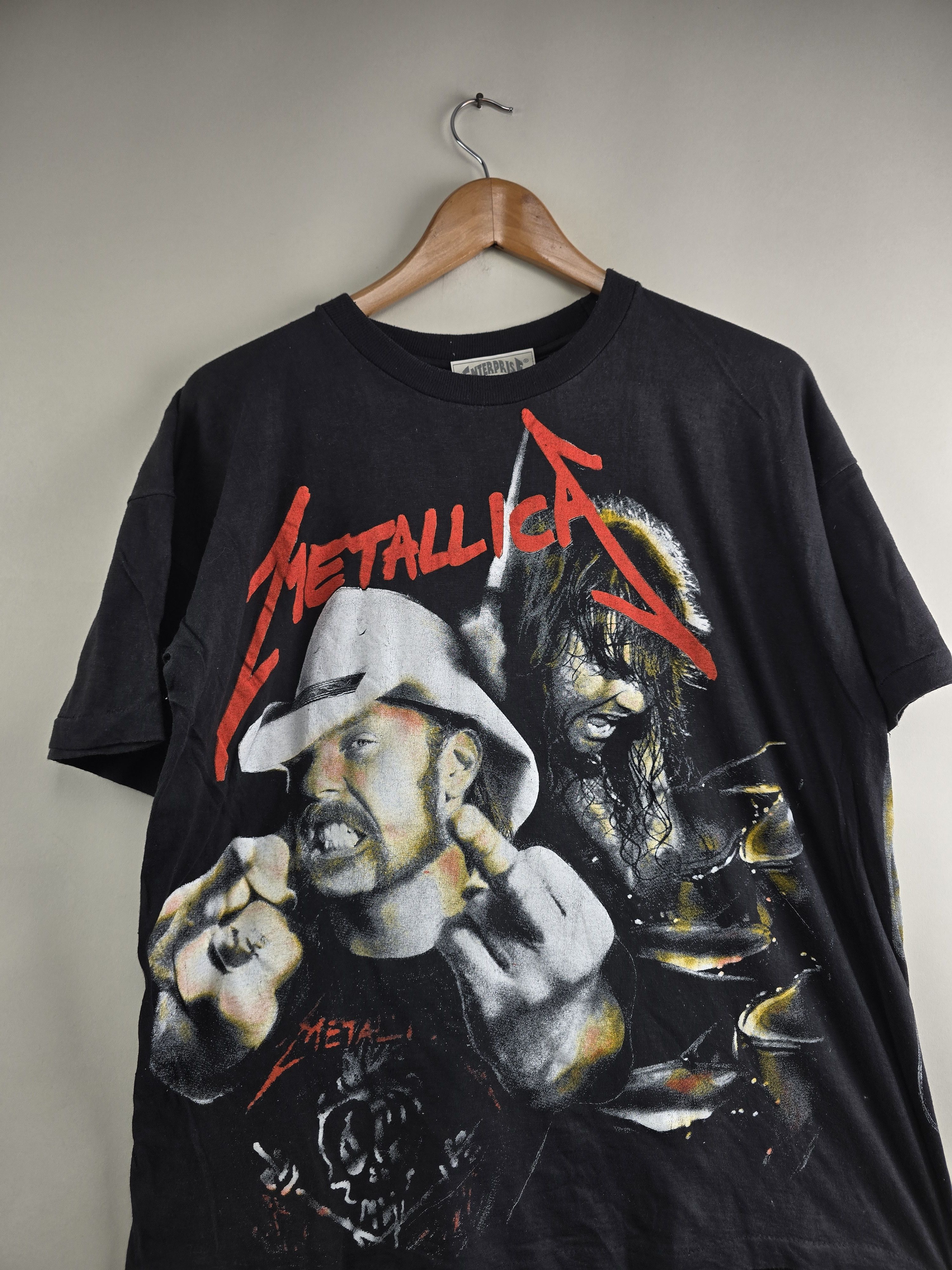 Band Tees × Metallica × Vintage 90s Metallica Rock tee vintage L 22" 25.5" Size US L / EU 52-54 / 3 - 2 Thumbnail