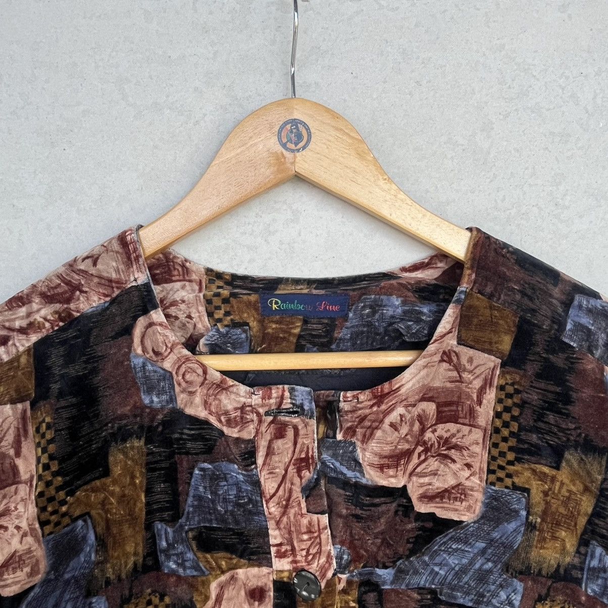 Other Vintage 90s Abstract Print Button Shirt Brown Black Colour Size L / US 10 / IT 46 - 6 Thumbnail