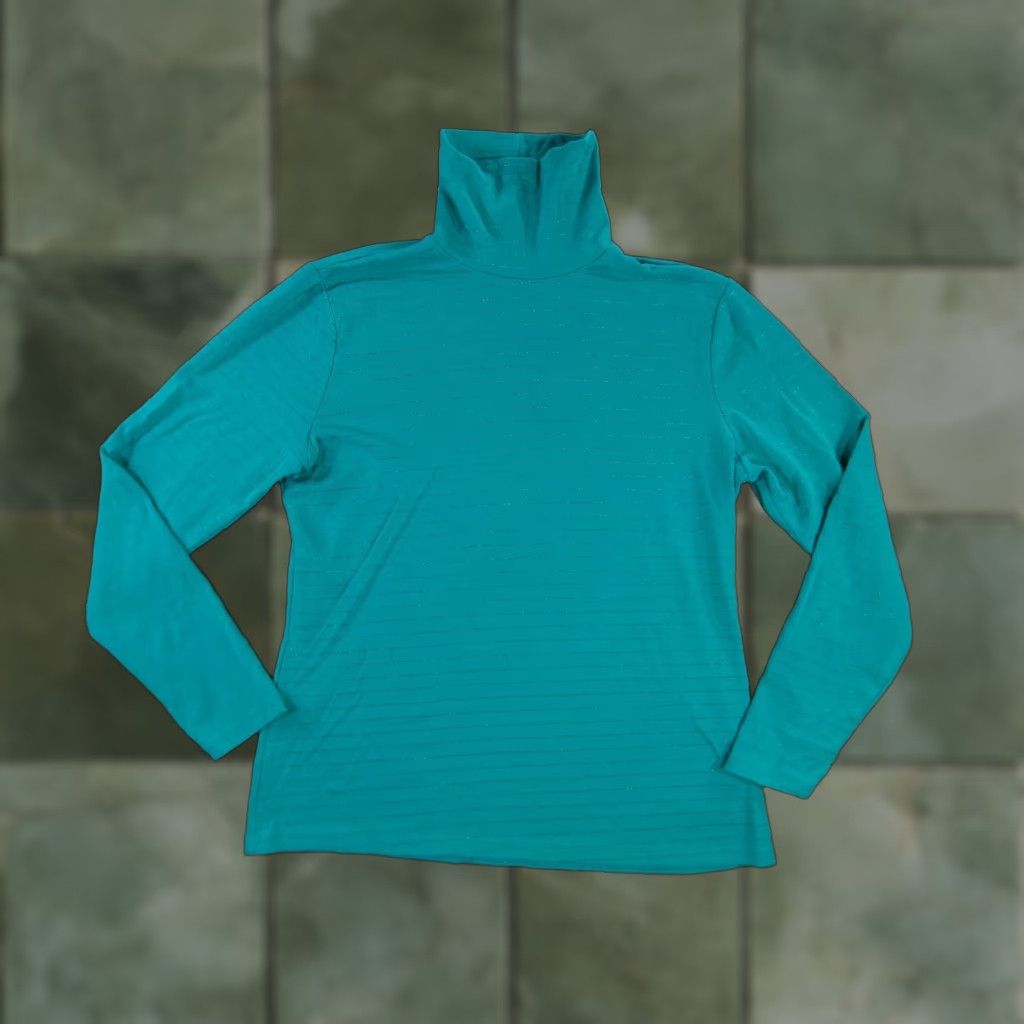 Vintage Time Tru Top Shirt Womens Large Green Base Layering Capsule Causal Turtleneck Basic Size L / US 10 / IT 46 - 1 Thumbnail