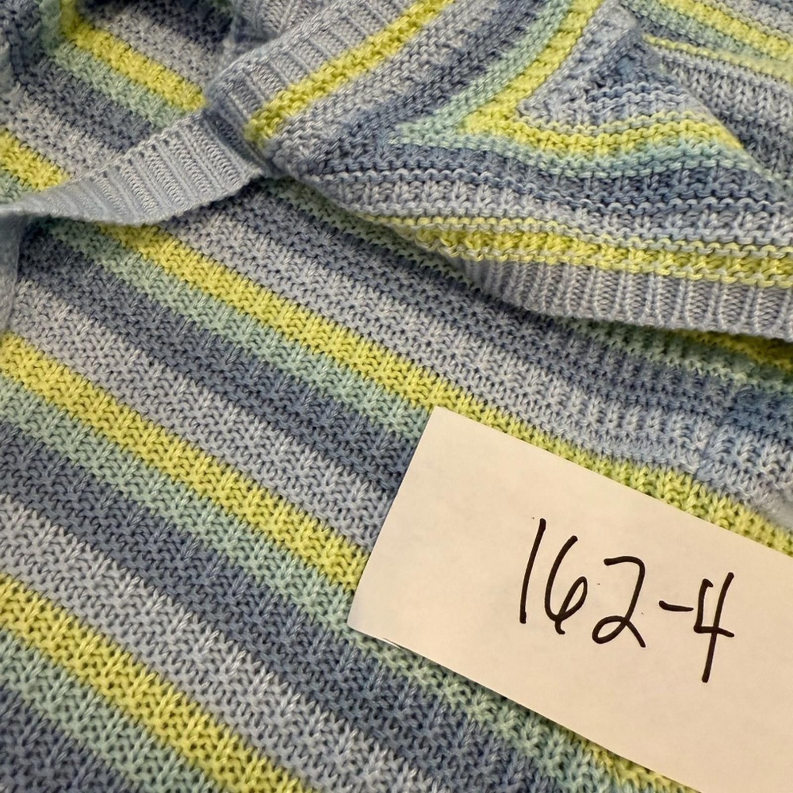 Other No Comment crochet stripe halter dress blue yellow green LG Size L / US 10 / IT 46 - 10 Thumbnail