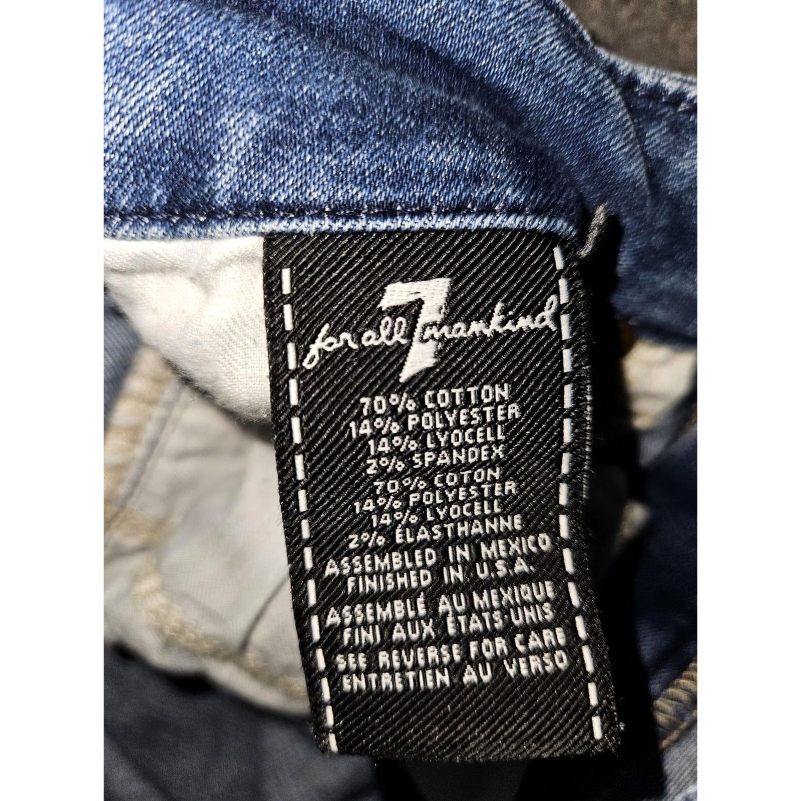 7 For All Mankind 7 For All Mankind Bair Denim Jeans Womens 27 Blue High Waist Ankle Skinny Jeans Size 27" / US 4 / IT 40 - 4 Thumbnail