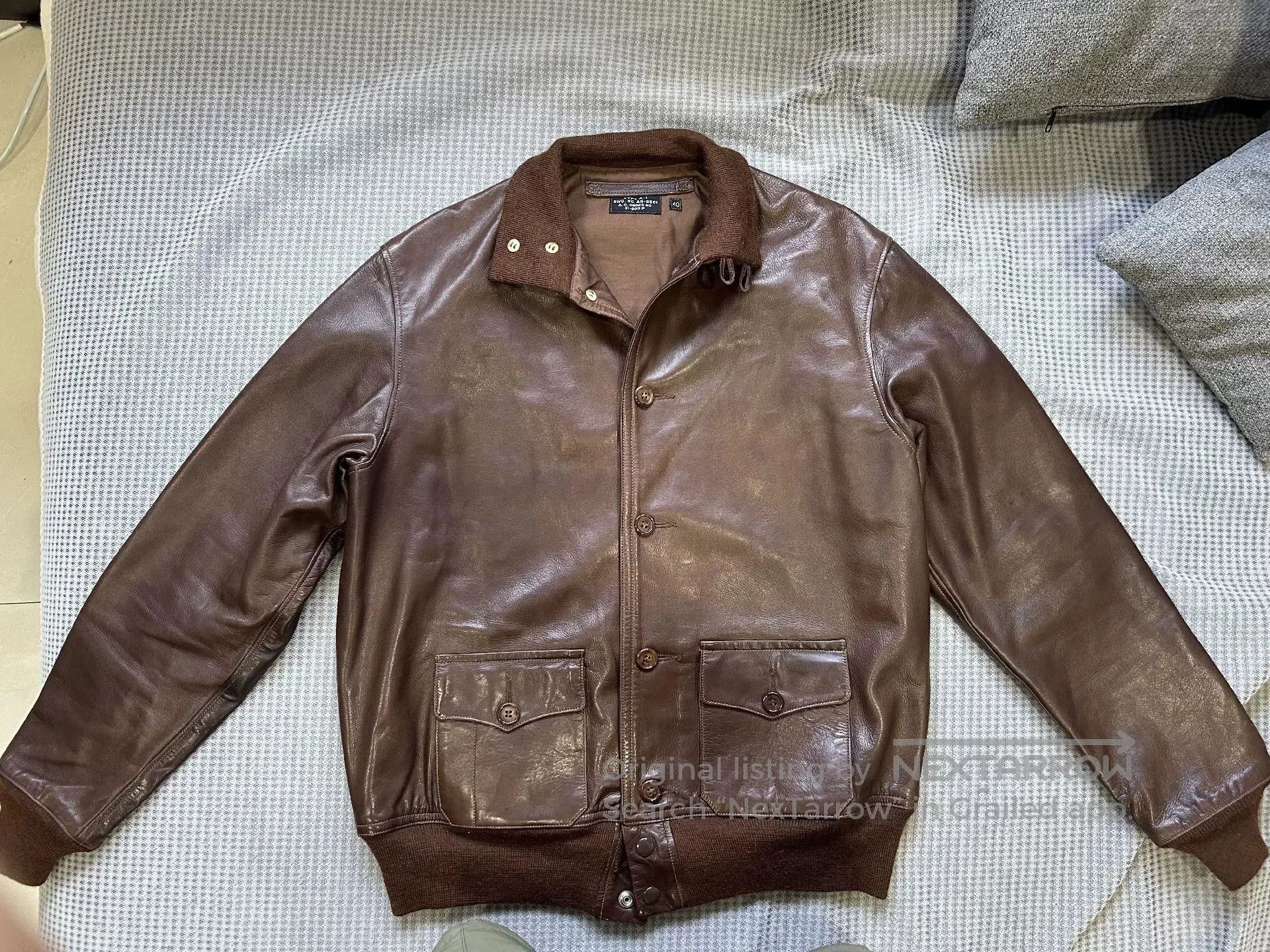 Eastman Leather Clothing eastman leather a1 bomber jacket in brown. Size US M / EU 48-50 / 2 - 1 Thumbnail