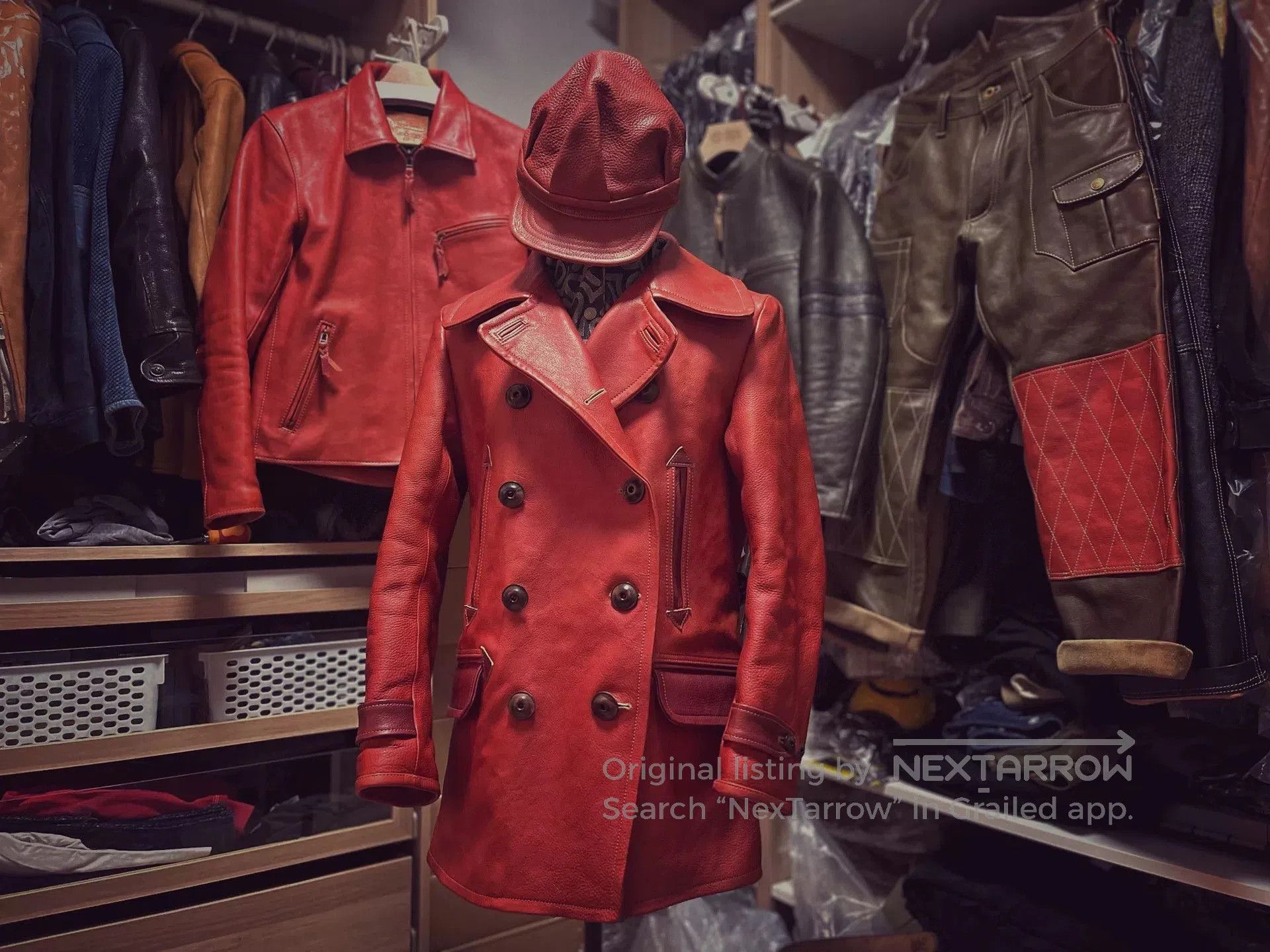 TAIKAN red leather jacket with unique detailing. Size US M / EU 48-50 / 2 - 2 Thumbnail