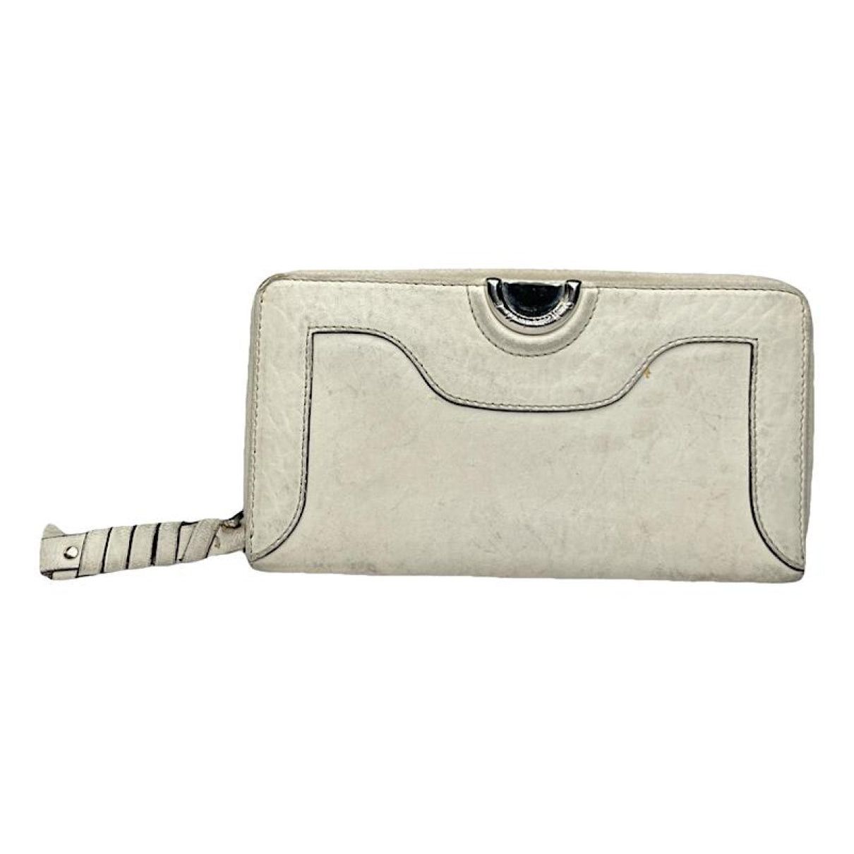 Triomphe White Leather Wallet