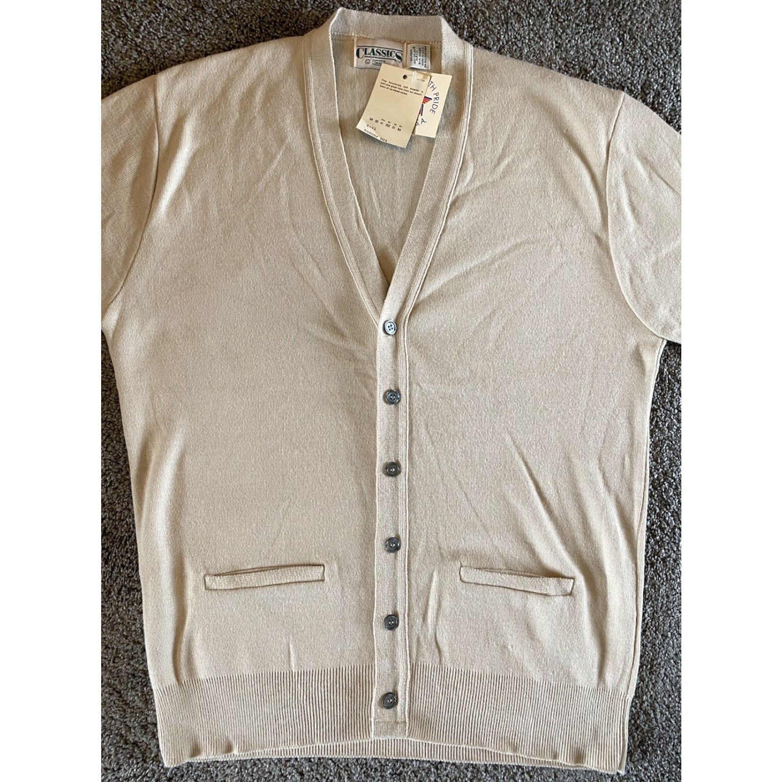 Sears VINTAGE Sears Classics Cardigan Men’s L Regular Acrylic Beige USA 80s 90s Classic Designer Preppy Cardigan Sweater Mens Size US L / EU 52-54 / 3 - 4 Thumbnail