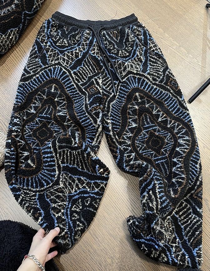 Japanese Brand × Vintage Avant garde retro hippie baggy fleece joggers pants Size US 30 / EU 46 - 5 Thumbnail