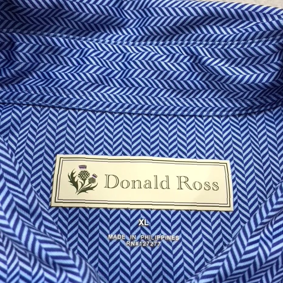 Vintage Donald Ross Polo Shirt Mens XL Blue Logo Striped Performance Golf Shirt Polo Size US XL / EU 56 / 4 - 4 Thumbnail