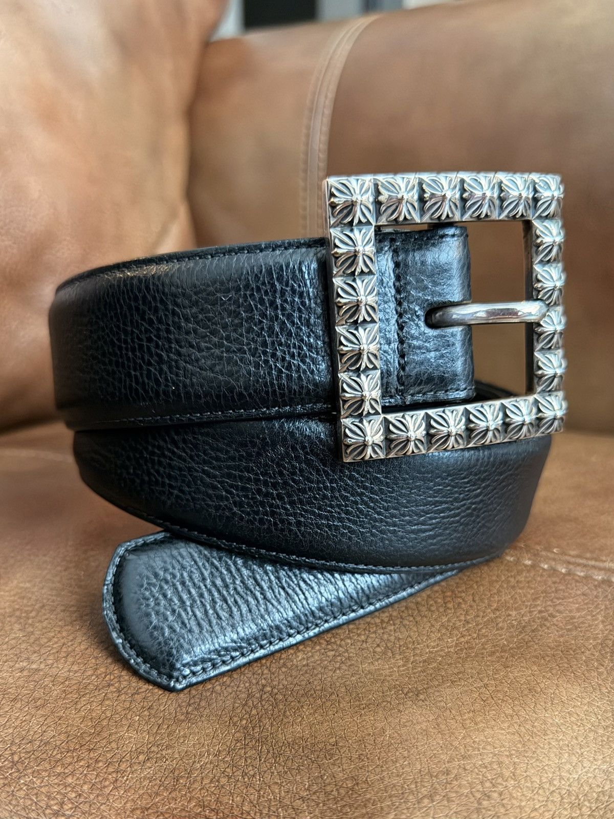 Chrome Hearts Chrome Hearts Pyramid Plus Square Buckle Belt Size 32 Size 32 - 3 Thumbnail