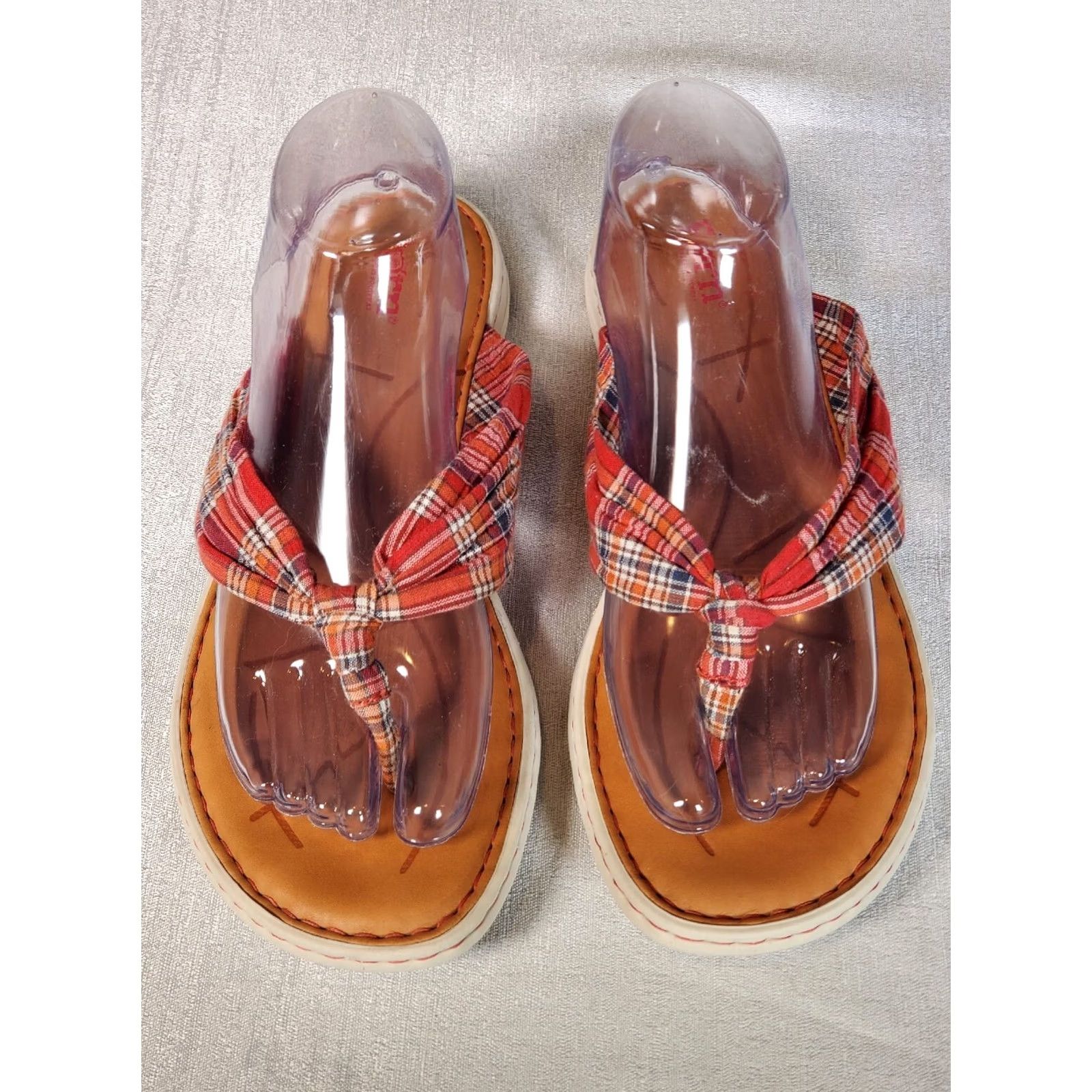 Vintage Børn Tide Plaid Fabric Thong Flip Flops Sandals Women's Size US 9.5 Multi 6899690 Size US 10 / IT 40 - 3 Thumbnail