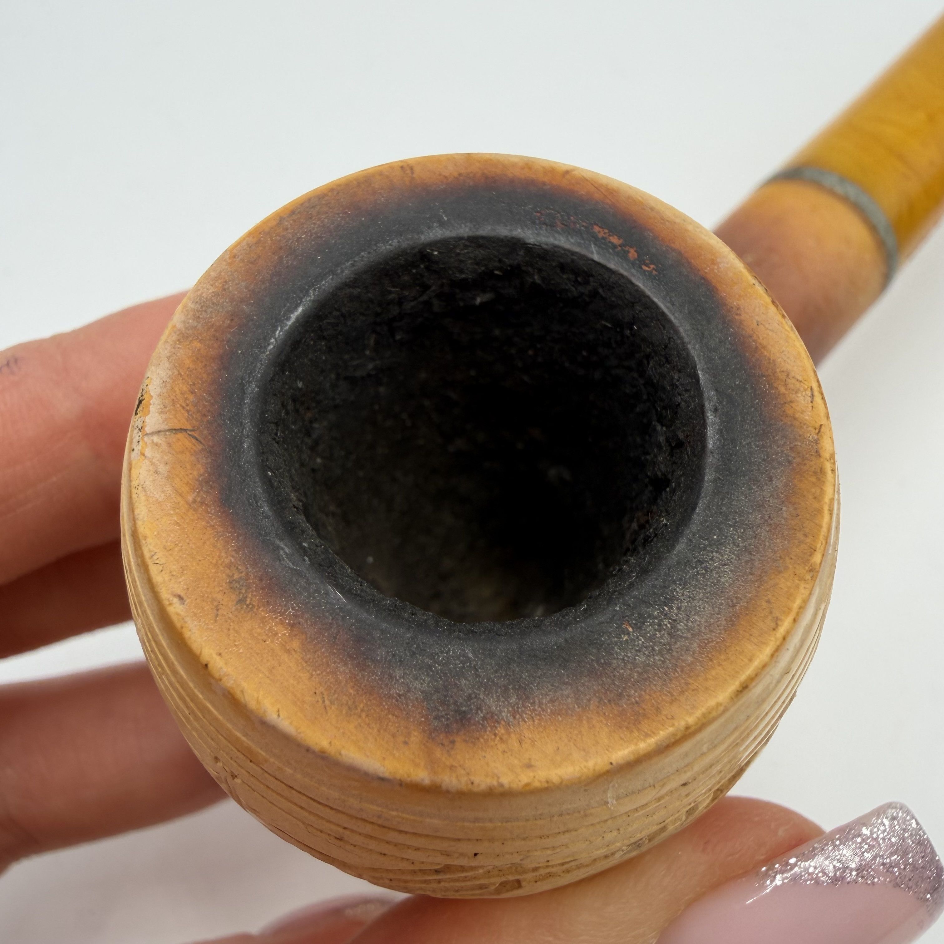 Vintage Vintage Turkish Meerschaum Pipe Grape Motif Amber Stem Size ONE SIZE - 6 Thumbnail