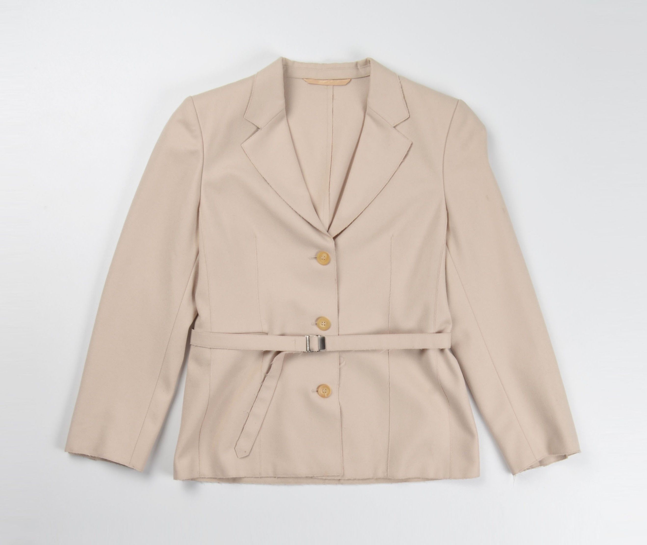 Gucci Gucci Tom Ford Era Raw Edge Belted Cream Tailored Blazer Size S / US 4 / IT 40 - 5 Thumbnail