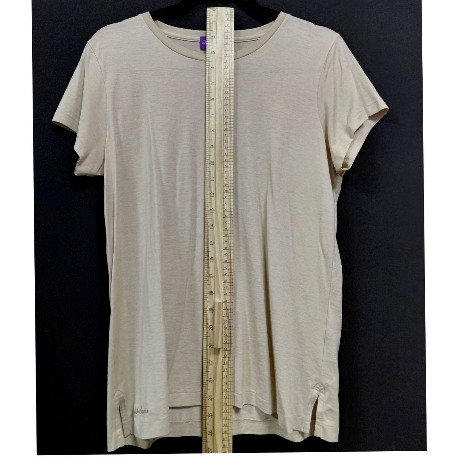 Ralph Lauren Ralph Lauren T-Shirt Women Beige Solid Short Sleeve Crew Neck Size M Size M / US 6-8 / IT 42-44 - 7 Thumbnail