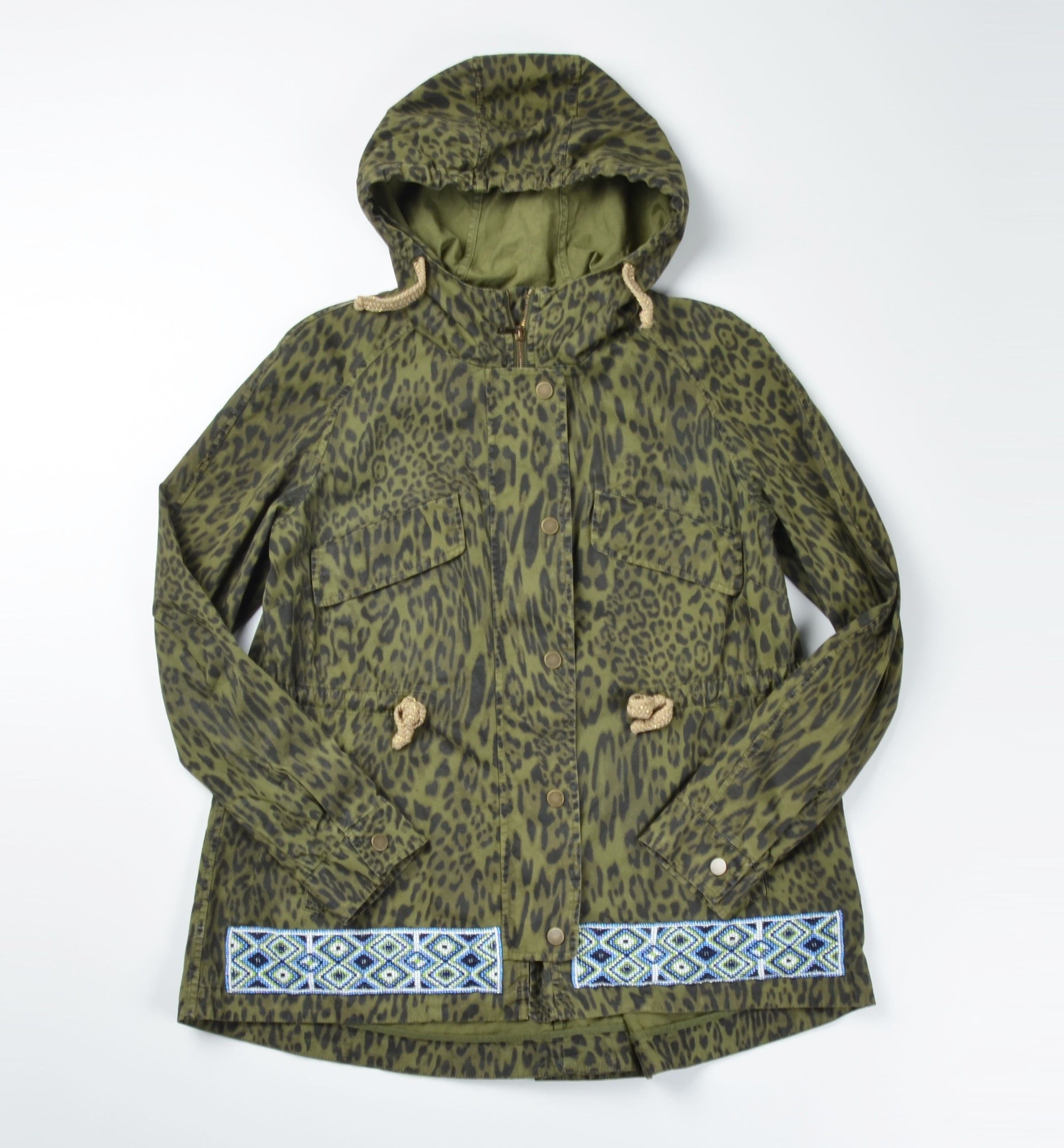Other Bazar Deluxe Leopard Beaded Boho Hooded Jacket Size S / US 4 / IT 40 - 4 Thumbnail