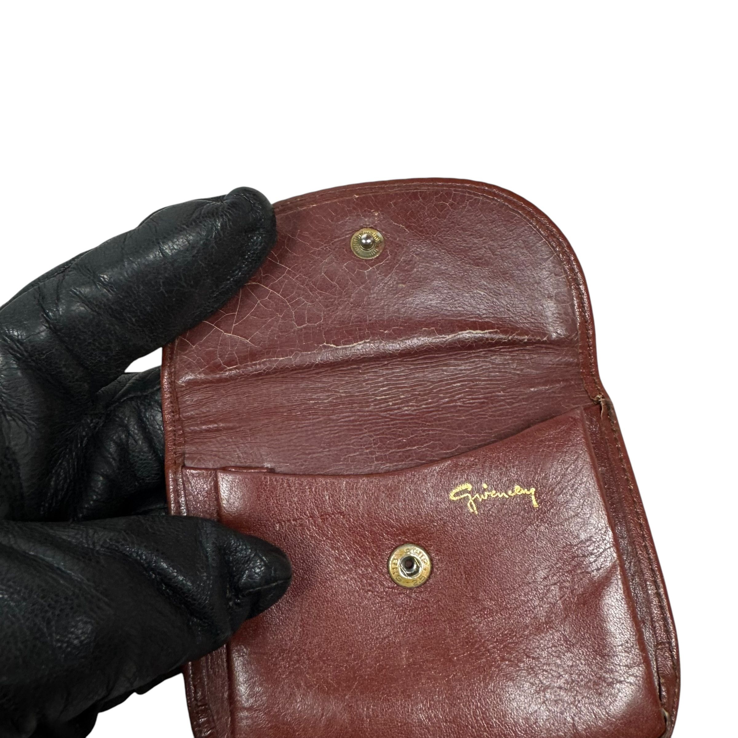 Givenchy × Vintage Givenchy Women's Brown Leather Snap Button Coin Purse Wallet Size ONE SIZE - 5 Thumbnail