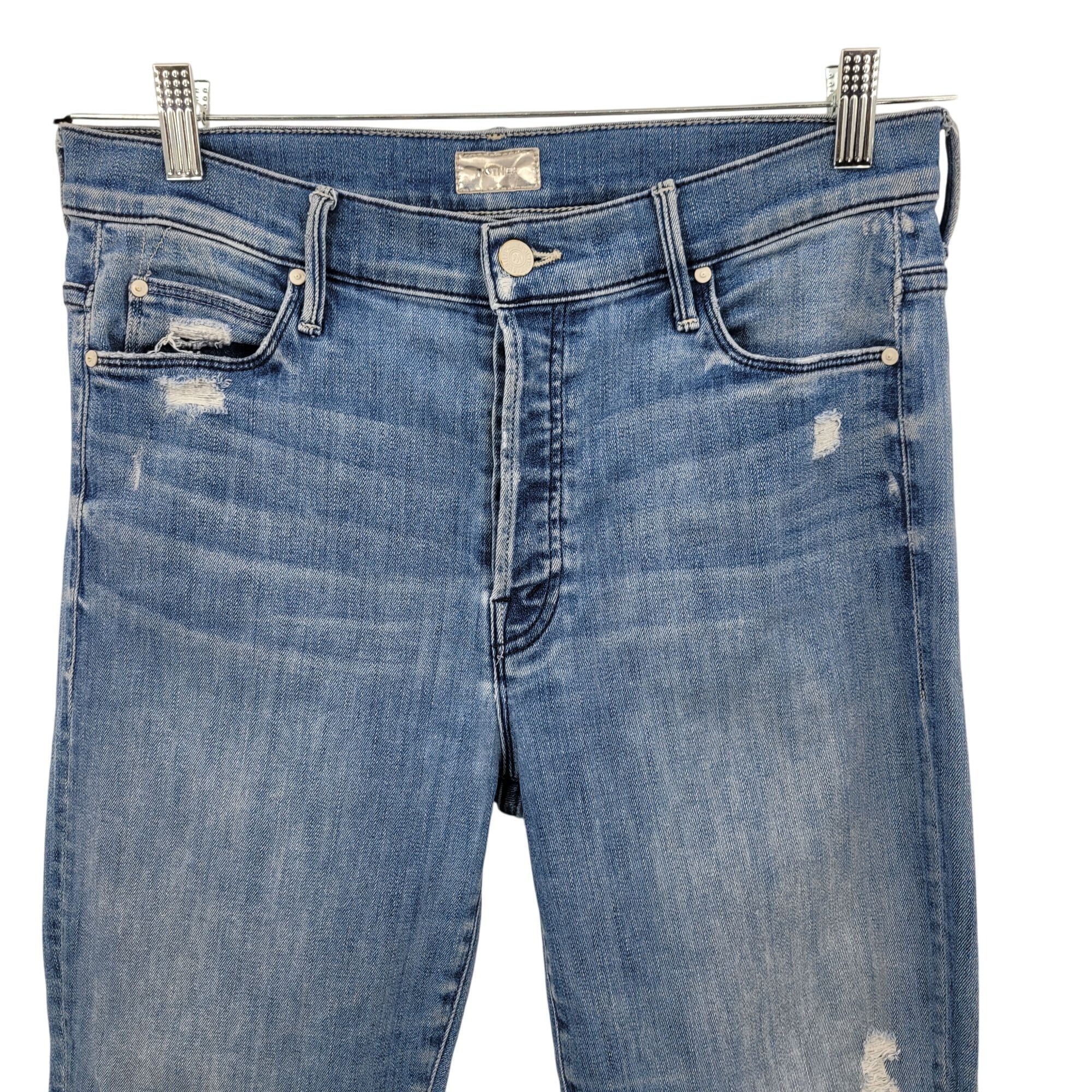 MOTHER Mother The Stunner Ankle Fray Graffiti Girl Jeans 29 Medium Size 29" - 5 Thumbnail