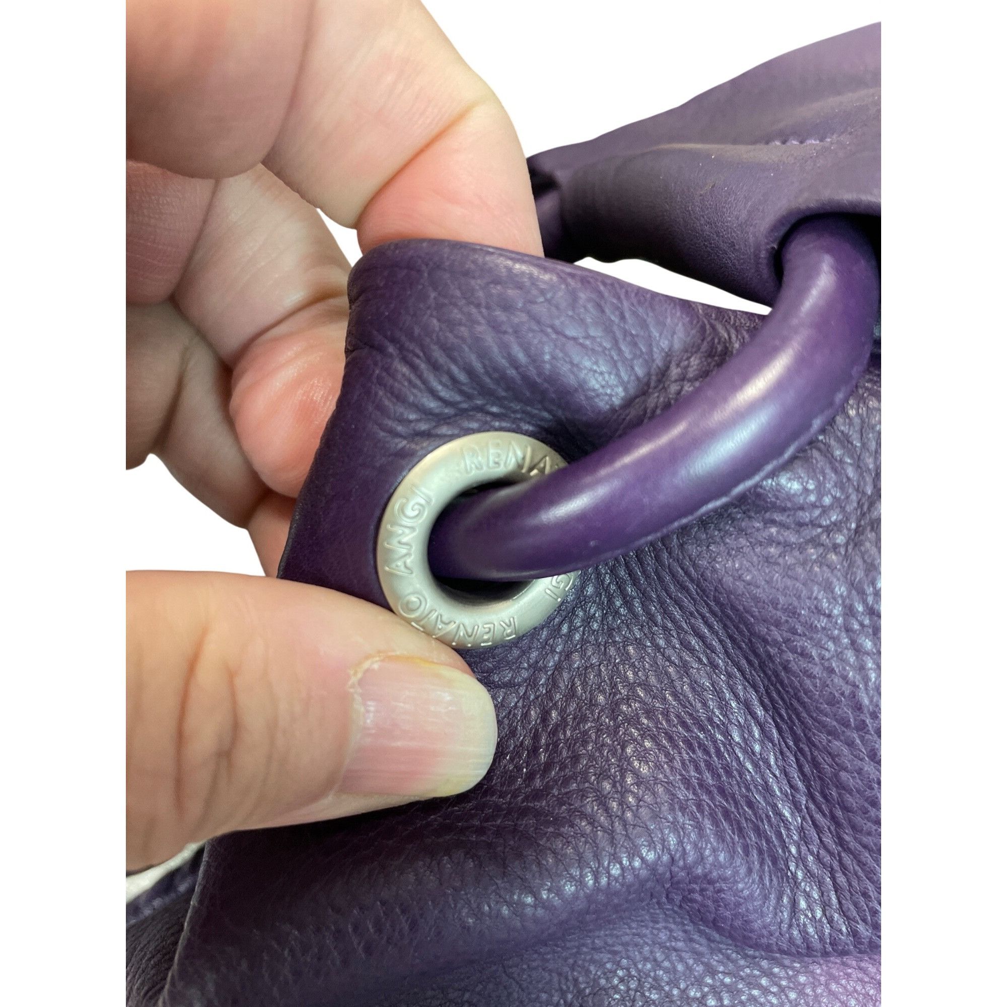 Other Renato Angi Vintage womans purple silver leather hobo should Size ONE SIZE - 4 Thumbnail