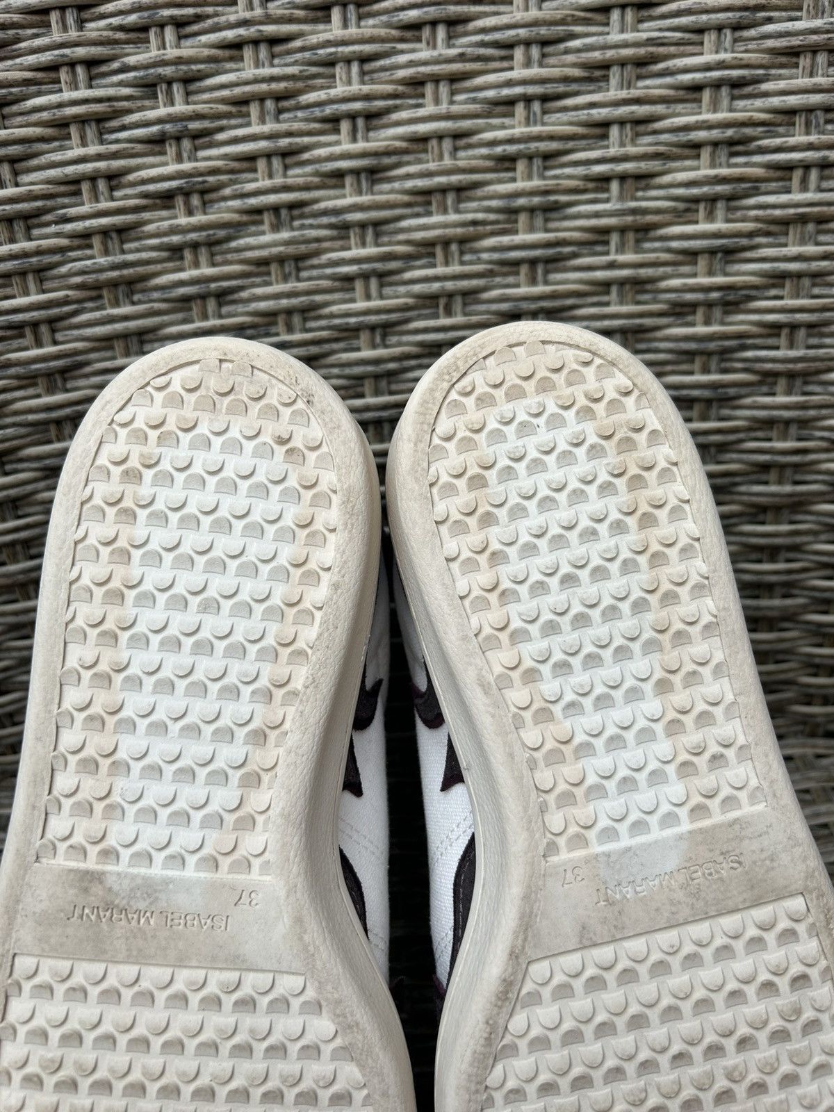Isabel Marant × Isabel Marant Etoile Isabel Marant ETOILE Gilly Low-Top Canvas Leather Sneakers Size US 7 / IT 37 - 11 Thumbnail