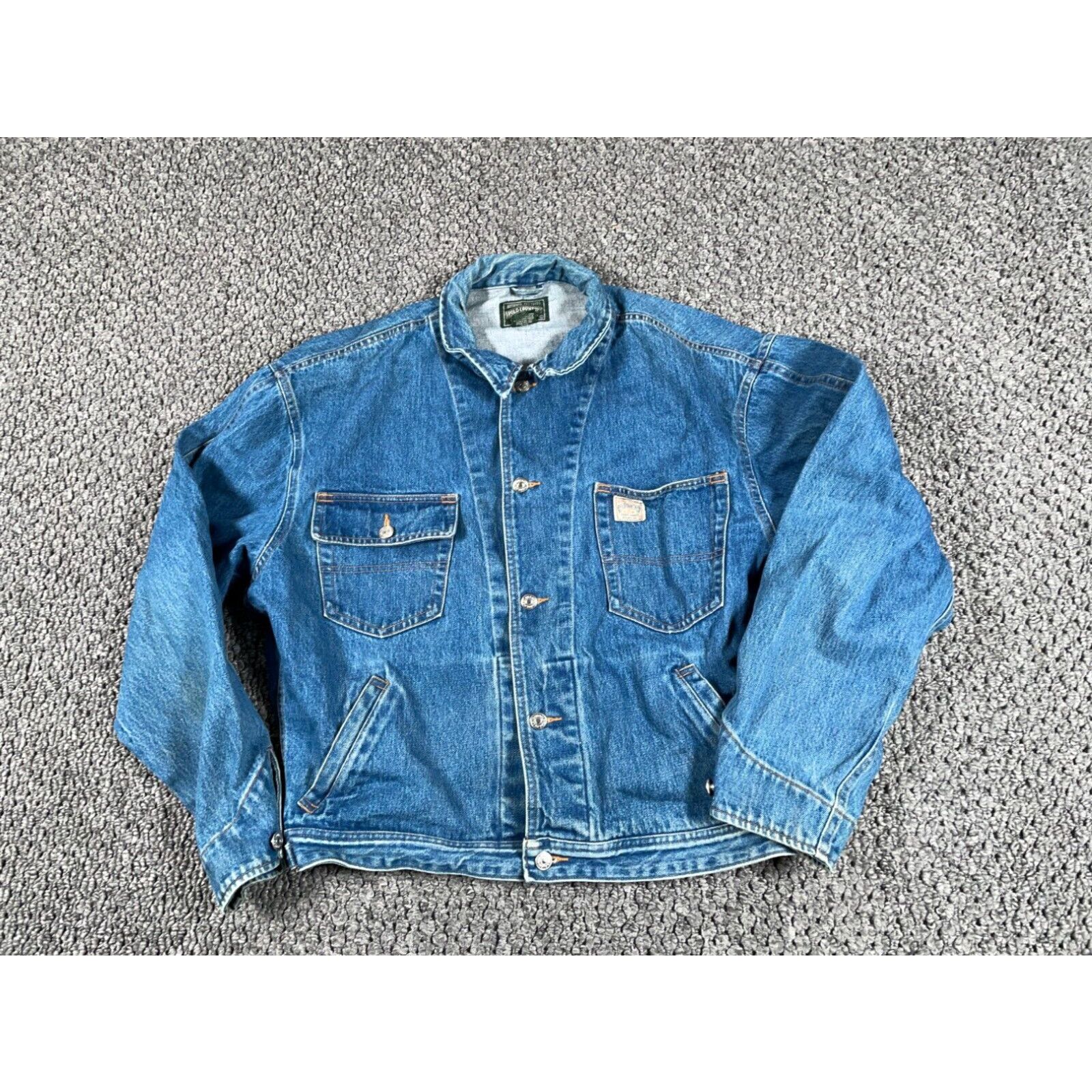 Polo Ralph Lauren VTG 90s Polo Country Ralph Lauren Jean Jacket Adult Large Blue Denim Trucker USA Grailed