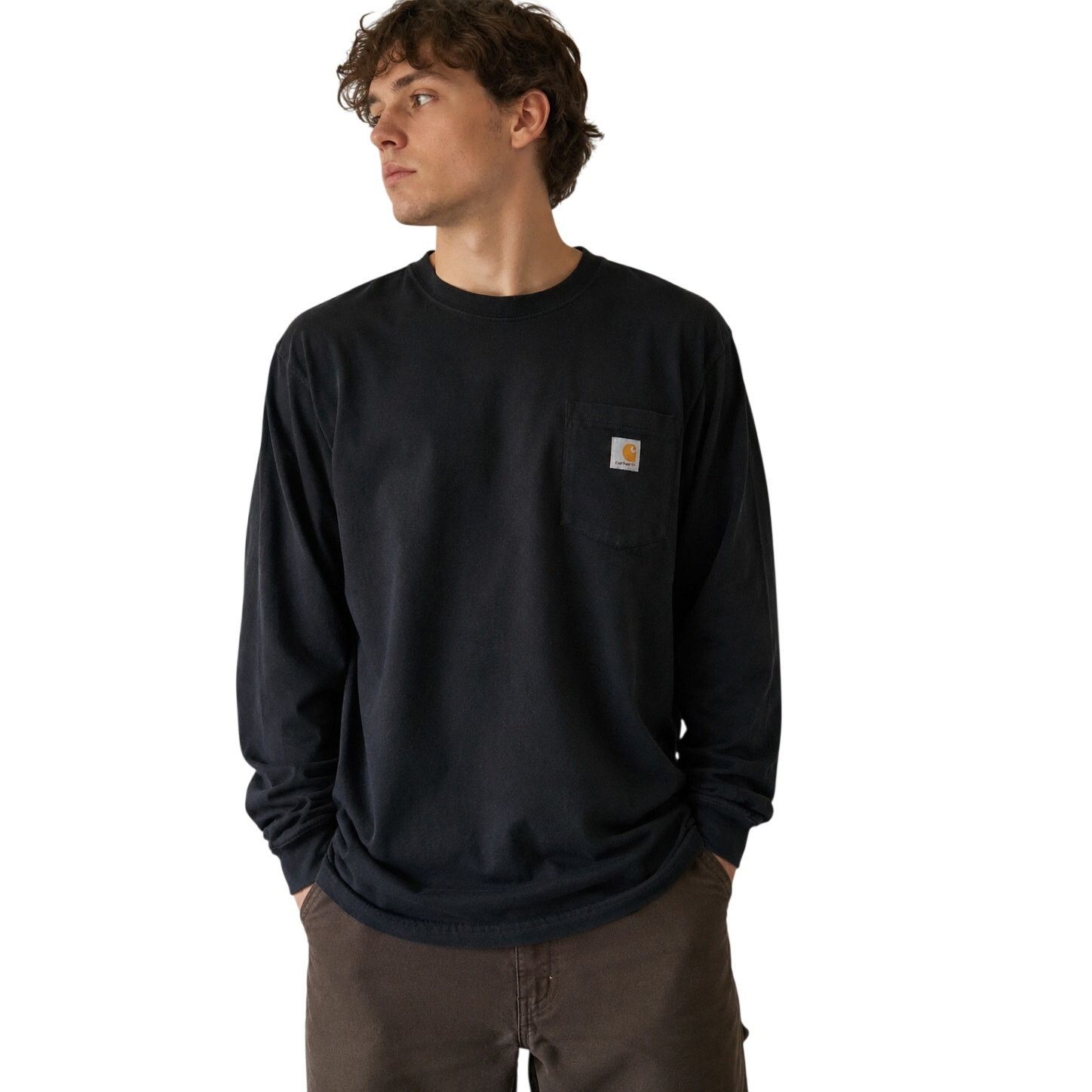 Carhartt Carhartt Black Long Sleeve Pocket T-Shirt Loose Fit XL Size US XL / EU 56 / 4 - 1 Thumbnail