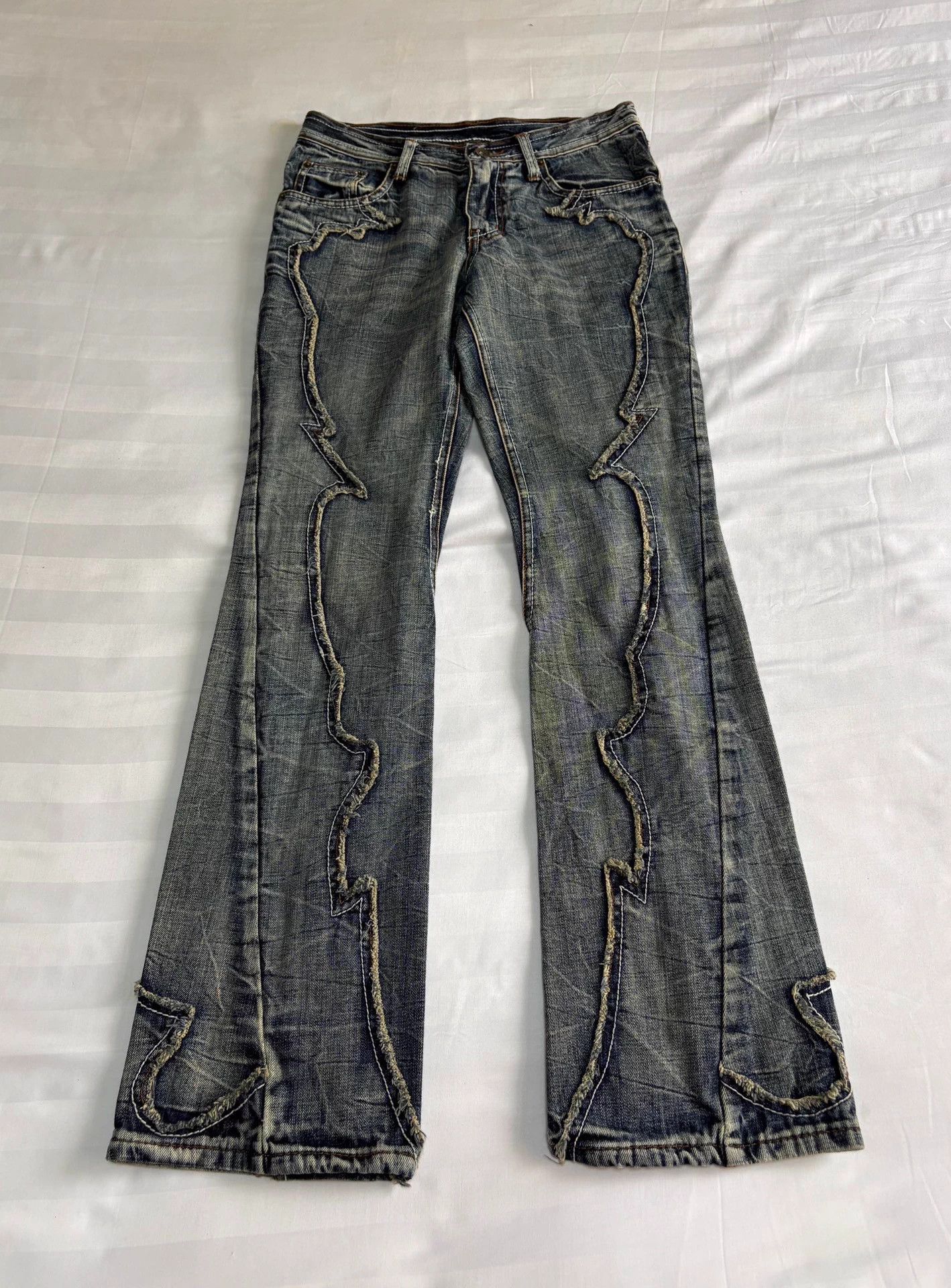 semanticdesign Semanticdesign Jpn Vintage Paneled Distressed Jeweled Denim Size US 29 - 1 Thumbnail