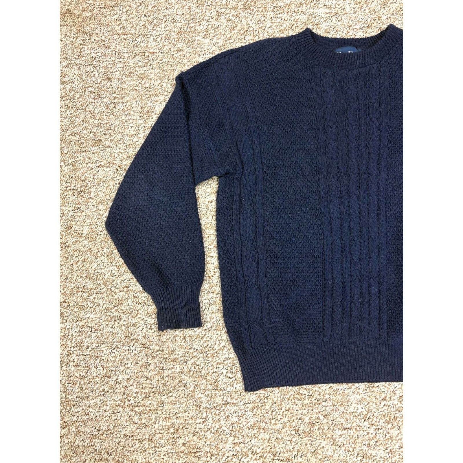 Vintage VINTAGE Par Four Sweater Navy Blue Retro Golf Mens Size M Pullover Knit Cotton Ramie Hand Wash Only USA Made Size US M / EU 48-50 / 2 - 2 Thumbnail