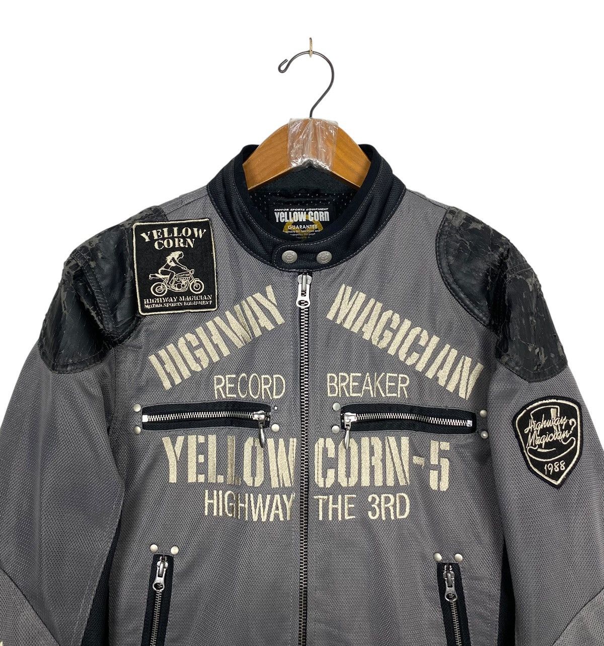 YELLOW CORN Rare‼️ Yellow Corn Bikers Jacket Embroidery Big Logo Size US S / EU 44-46 / 1 - 4 Thumbnail