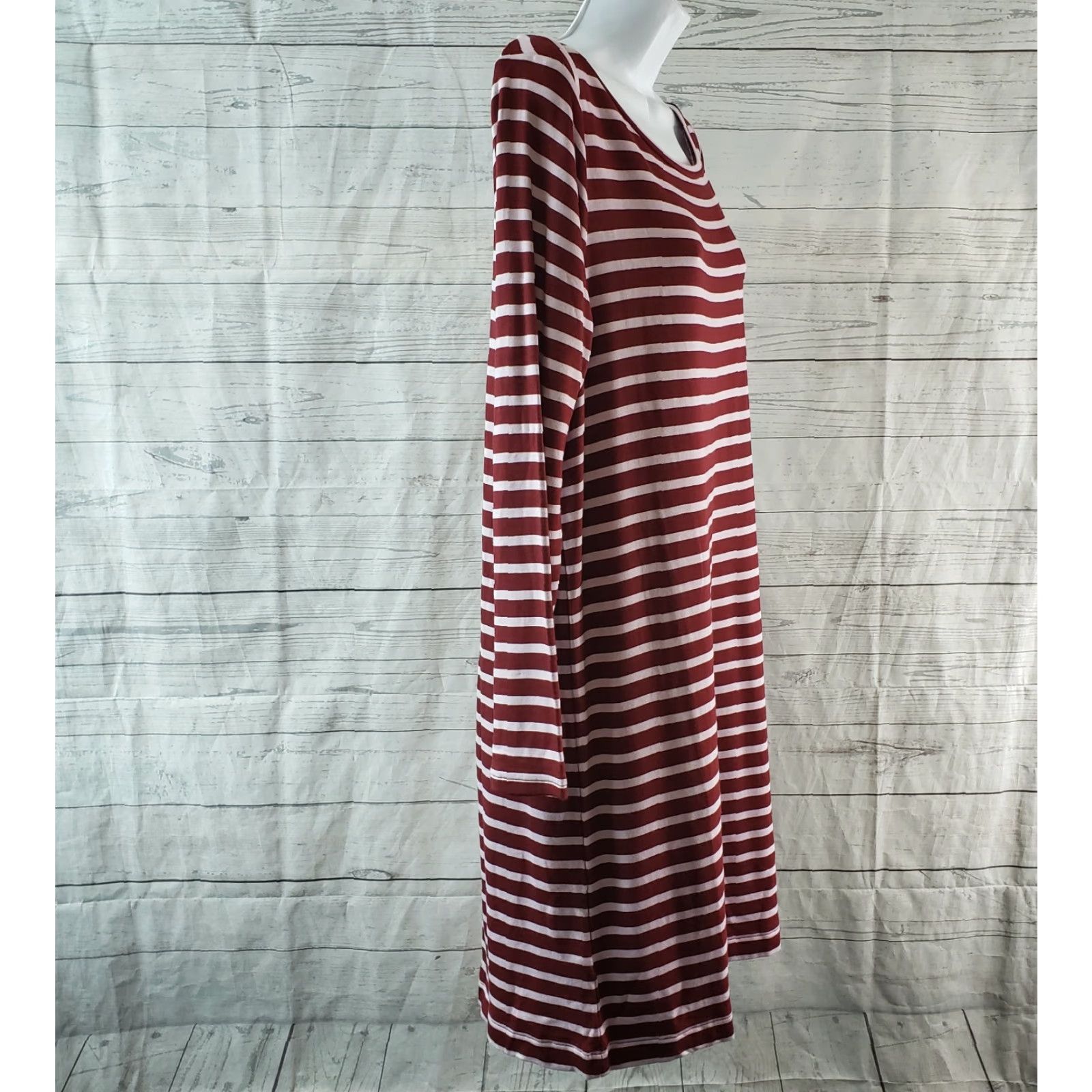 Lou & Grey Lou & Grey Womens Long Sleeve Dress L Striped Rayon Blend Multicolor Casual Mini 90s? Size L / US 10 / IT 46 - 3 Thumbnail