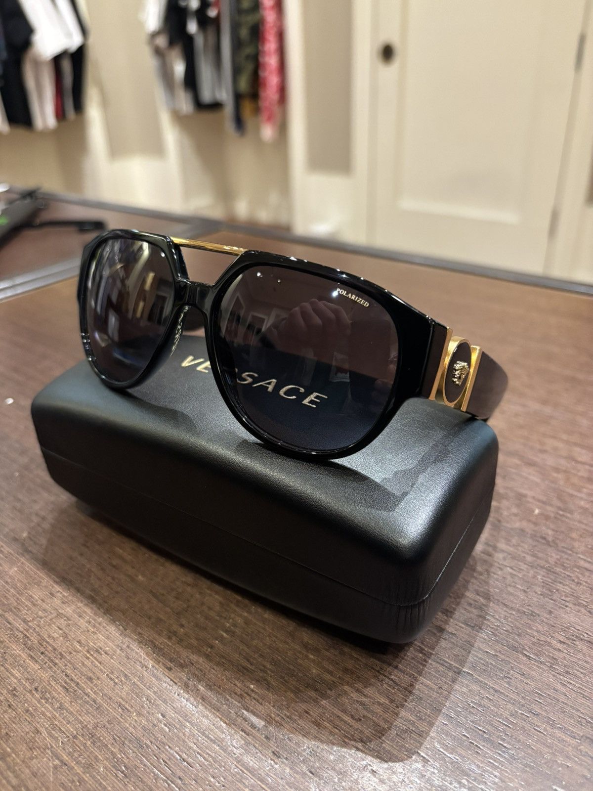 Versace Versace Black Gold Sunglasses Size ONE SIZE - 3 Thumbnail