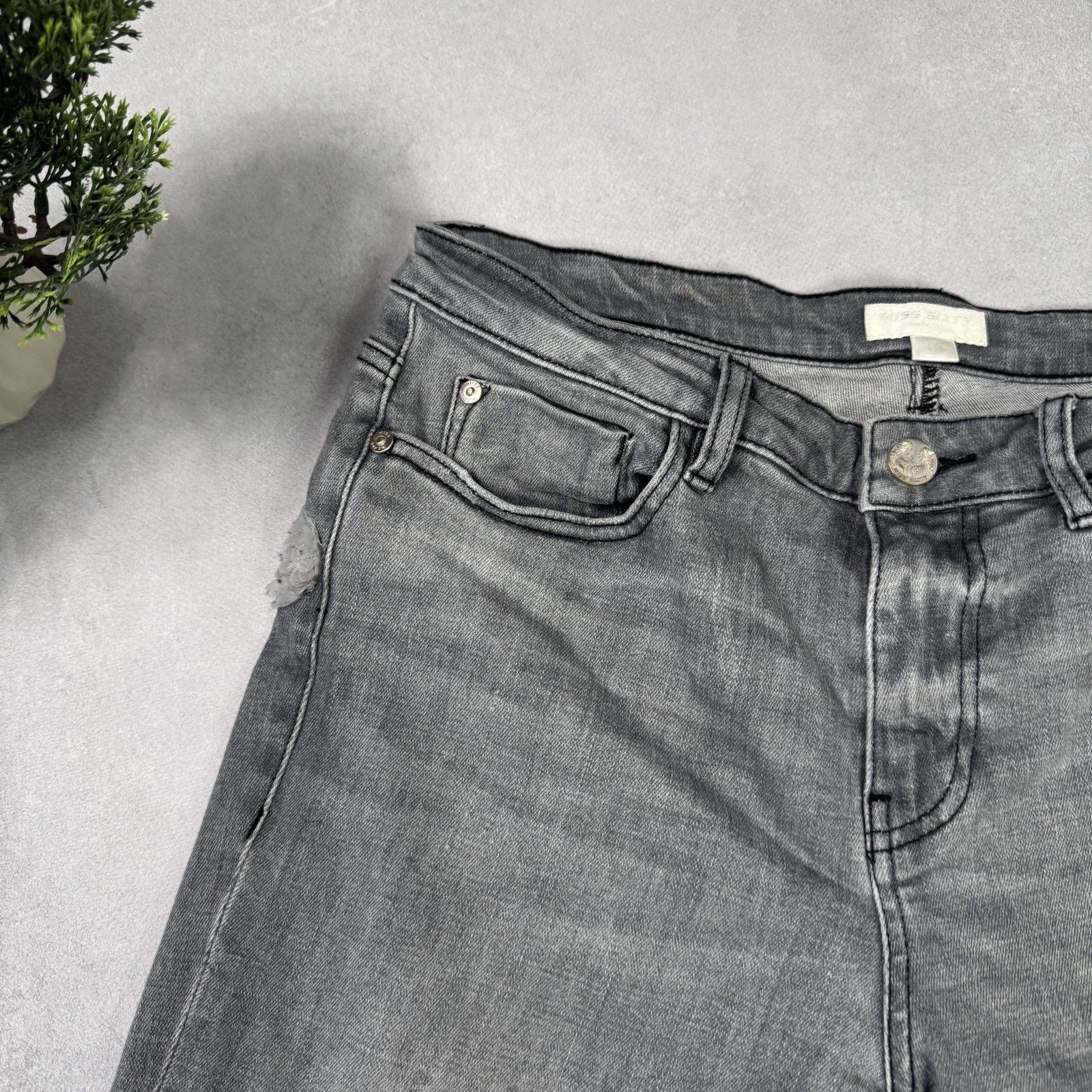 Miss Sixty Vintage Miss Sixty Avant Garde Grey Jeans Denim Pants Size 31" - 2 Thumbnail