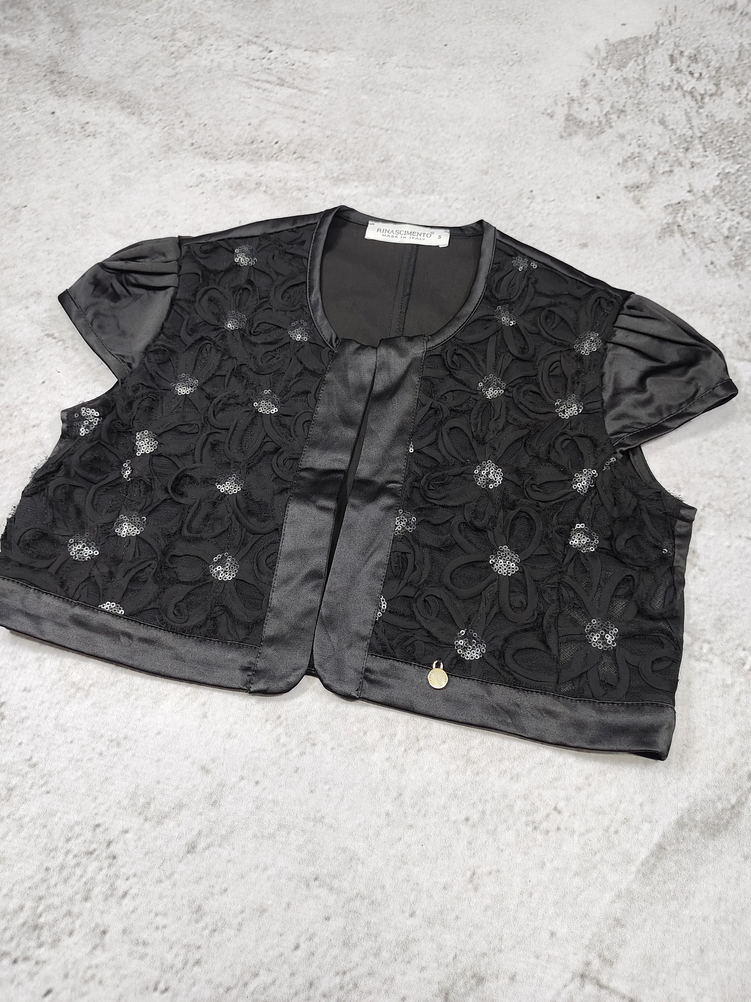 Seditionaries Rinascimento- Glam Romantic Sequin Floral Lace Bolero Jacket Size S / US 4 / IT 40 - 7 Thumbnail