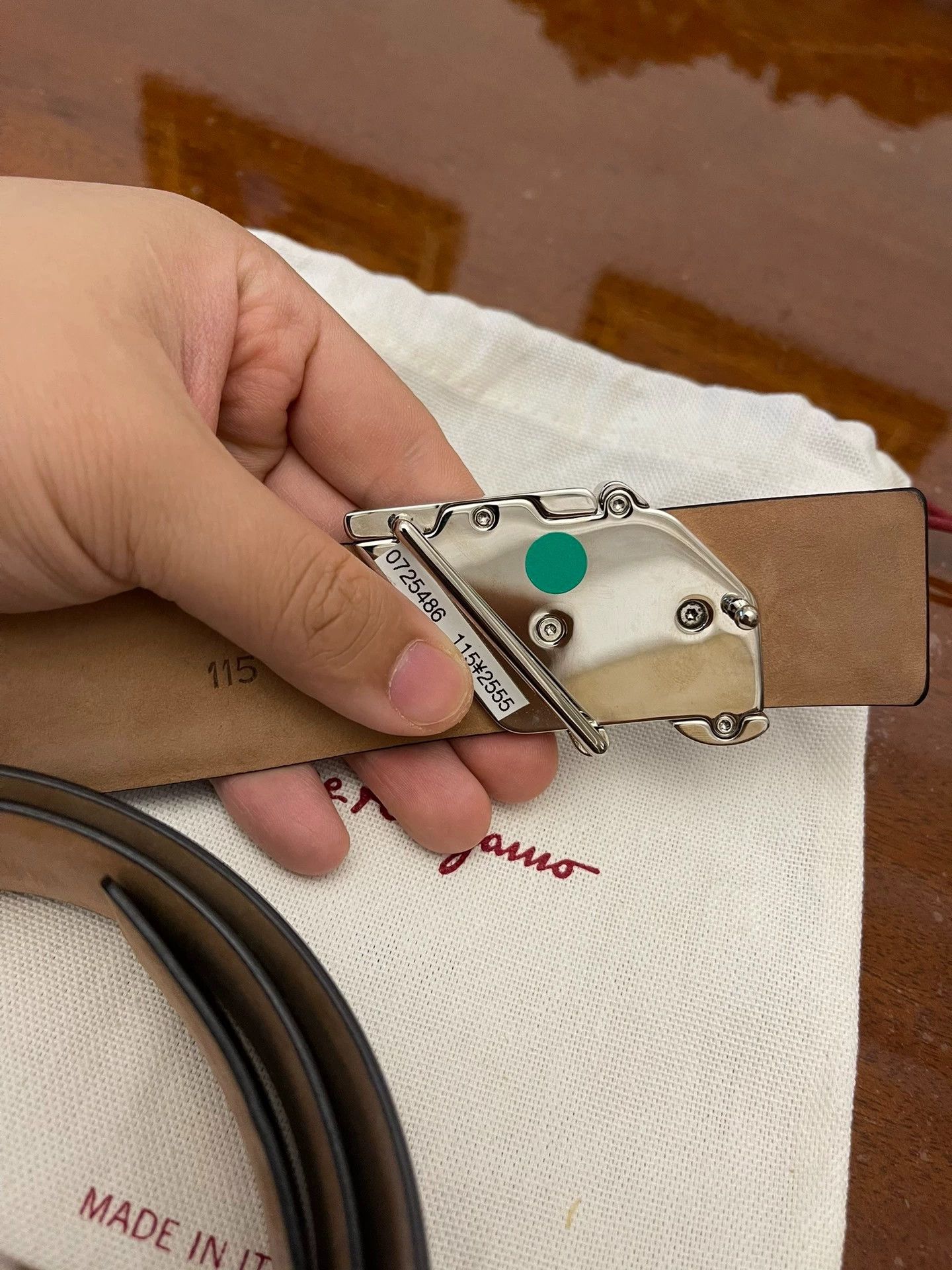 Salvatore Ferragamo Ferragamo 115 Genuine Leather Belt New Unused Dustbag Size ONE SIZE - 6 Thumbnail