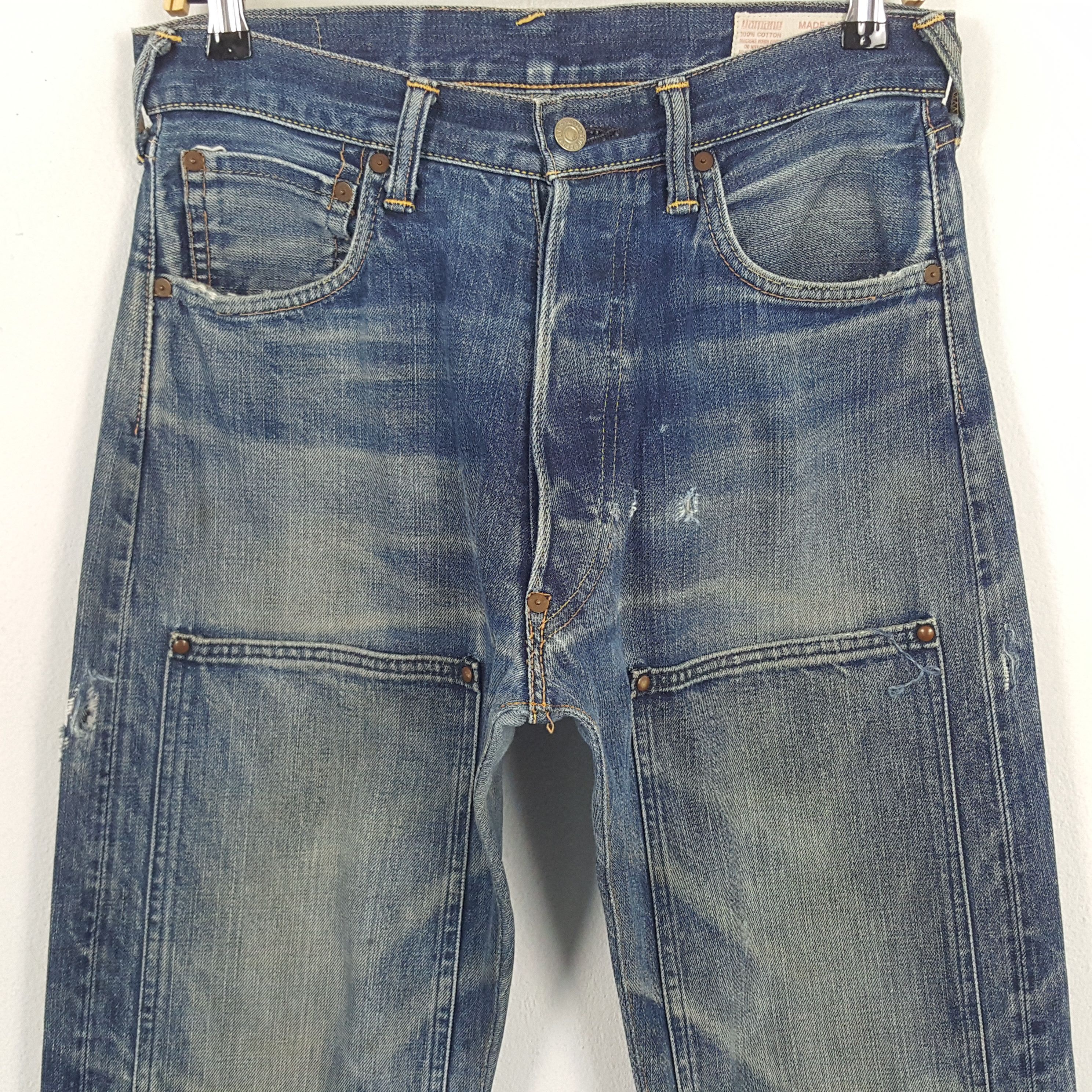 Evisu × Japanese Brand Evisu Yamane Selvedge Custom Daicock Art Double Knee Jeans Size US 30 / EU 46 - 5 Thumbnail