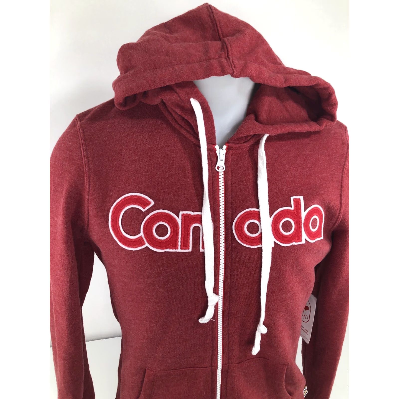 Vintage CANADA OLYMPICS - Embroidered Womens Md. Full Zip Hoodie Jacket Hoodie Red MD Womens LL Size M / US 6-8 / IT 42-44 - 3 Thumbnail