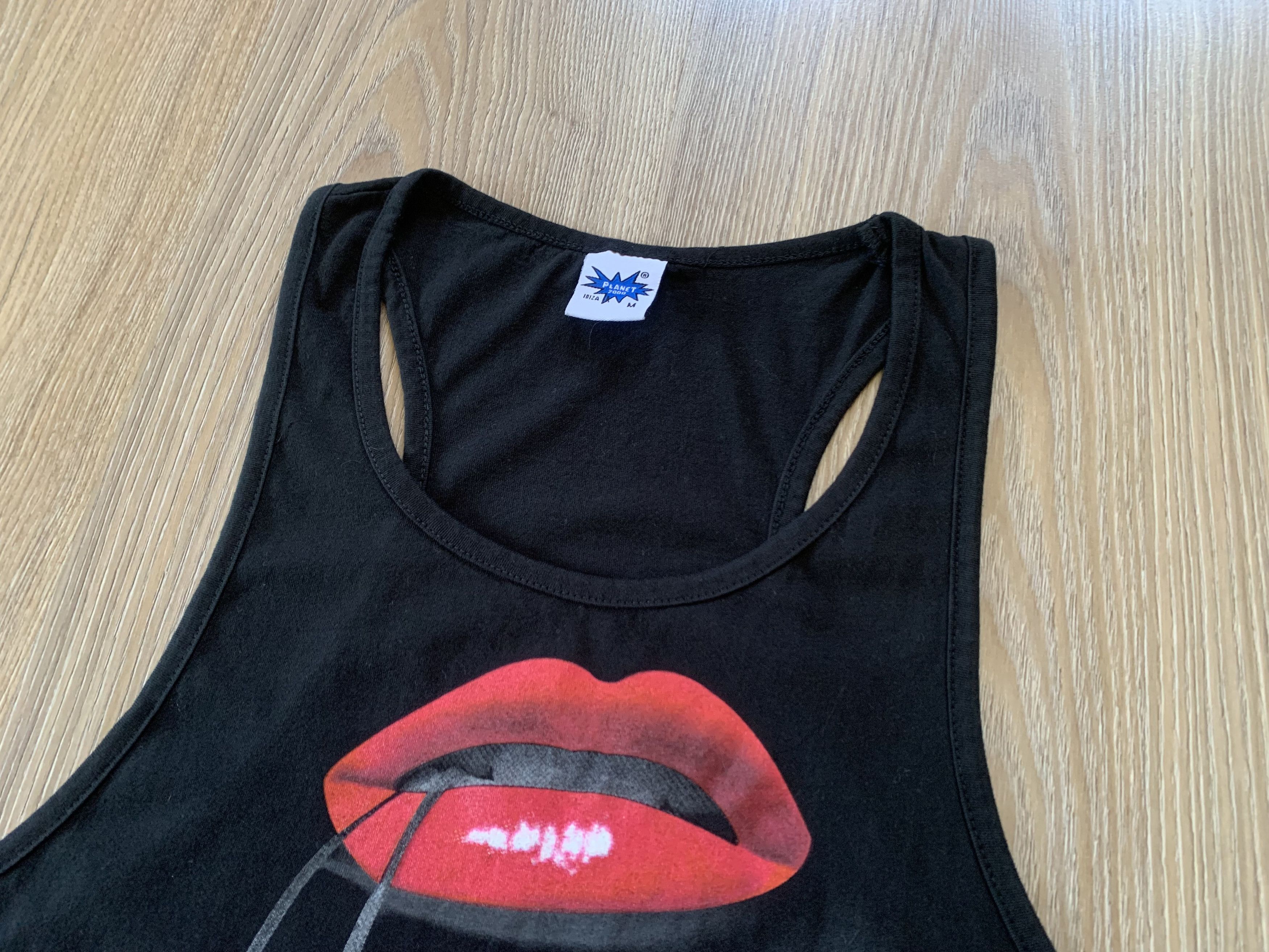 Other Rare Ibiza Planet 2000 Vintage Lips Cherry Print Tank Top Size M / US 6-8 / IT 42-44 - 4 Thumbnail