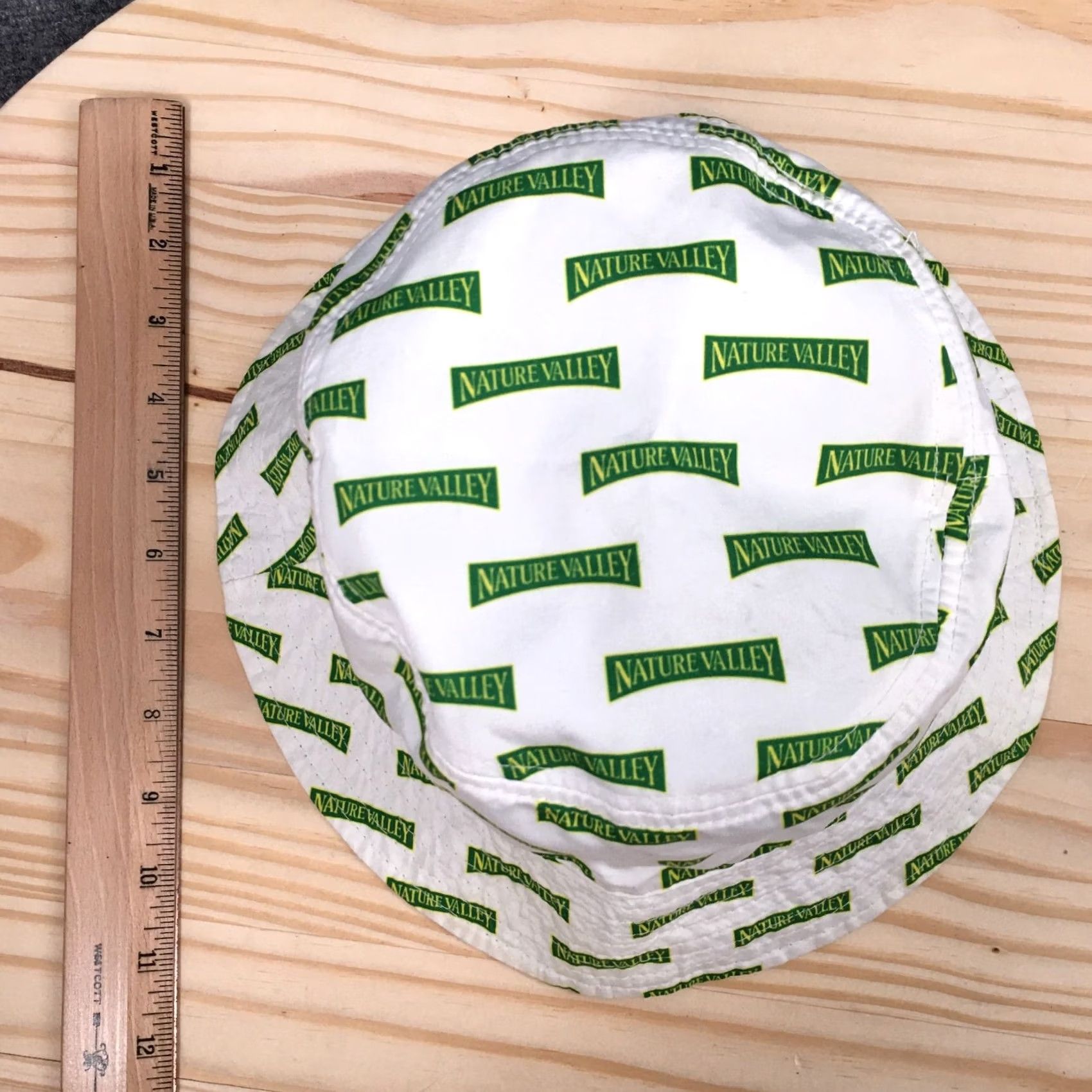 Vintage Nature Valley Bucket Hat Unisex White Green One Size Adjustable Reversible Size ONE SIZE - 4 Thumbnail
