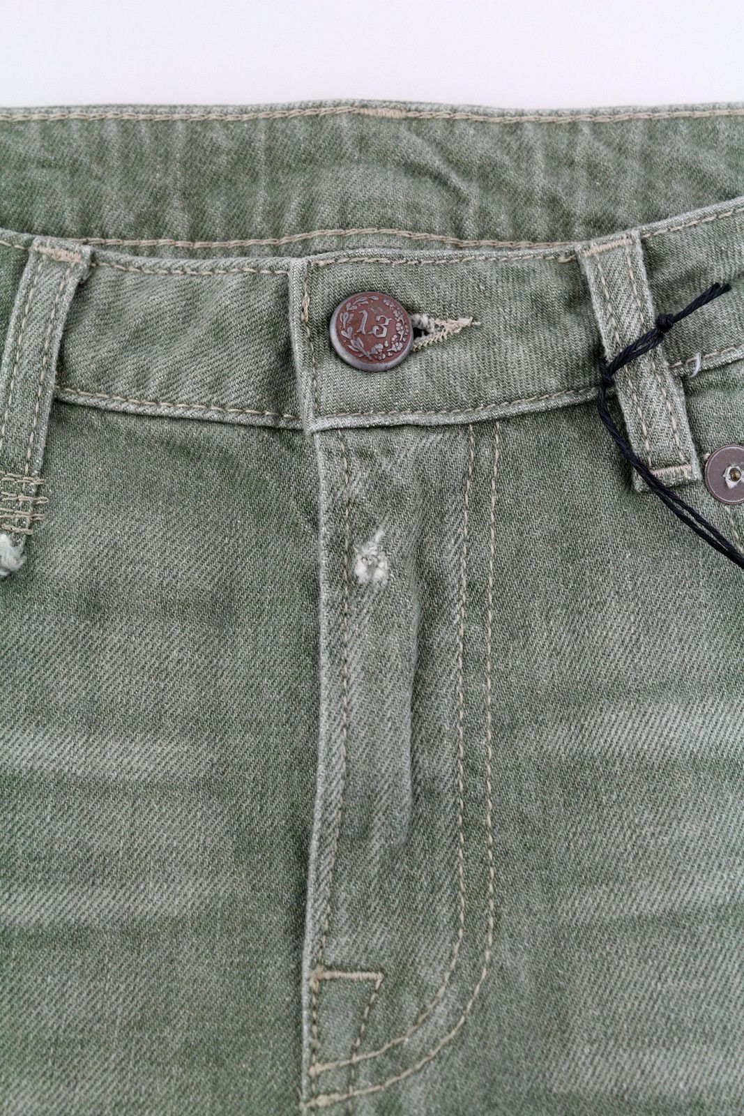 R13 BOY STRAIGHT 30 Cropped Army Green Stretch 84482 Size 30" / US 8 / IT 44 - 12 Thumbnail